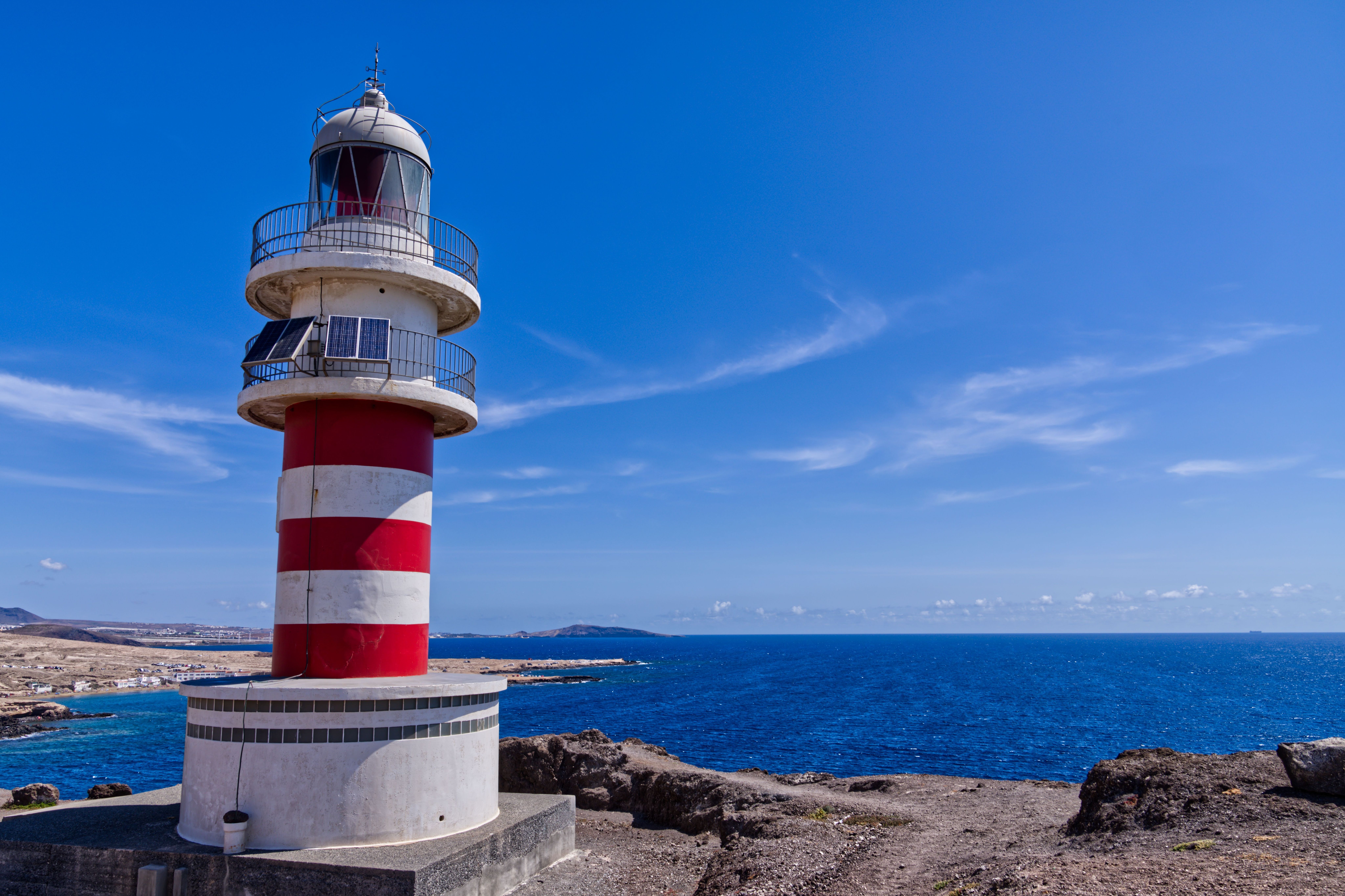 A view of Arinaga lighthouse in Gran Canaria