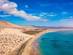 An aerial view of Sotavento beach in Fuerteventura