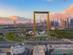 Aerial view of Dubai Frame and the Downtown skyline in Dubai