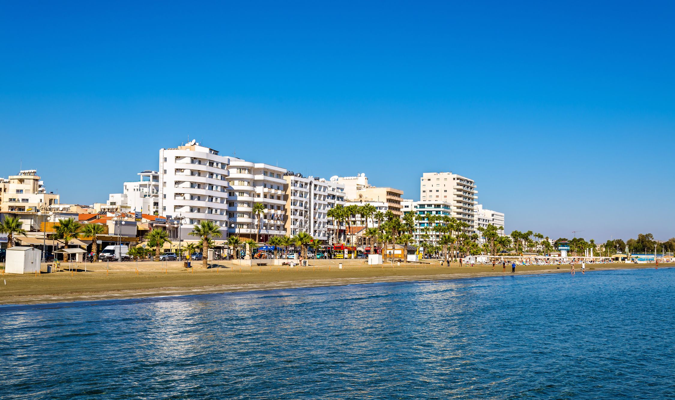 Finikoudes Beach in Larnaca City, Cyprus