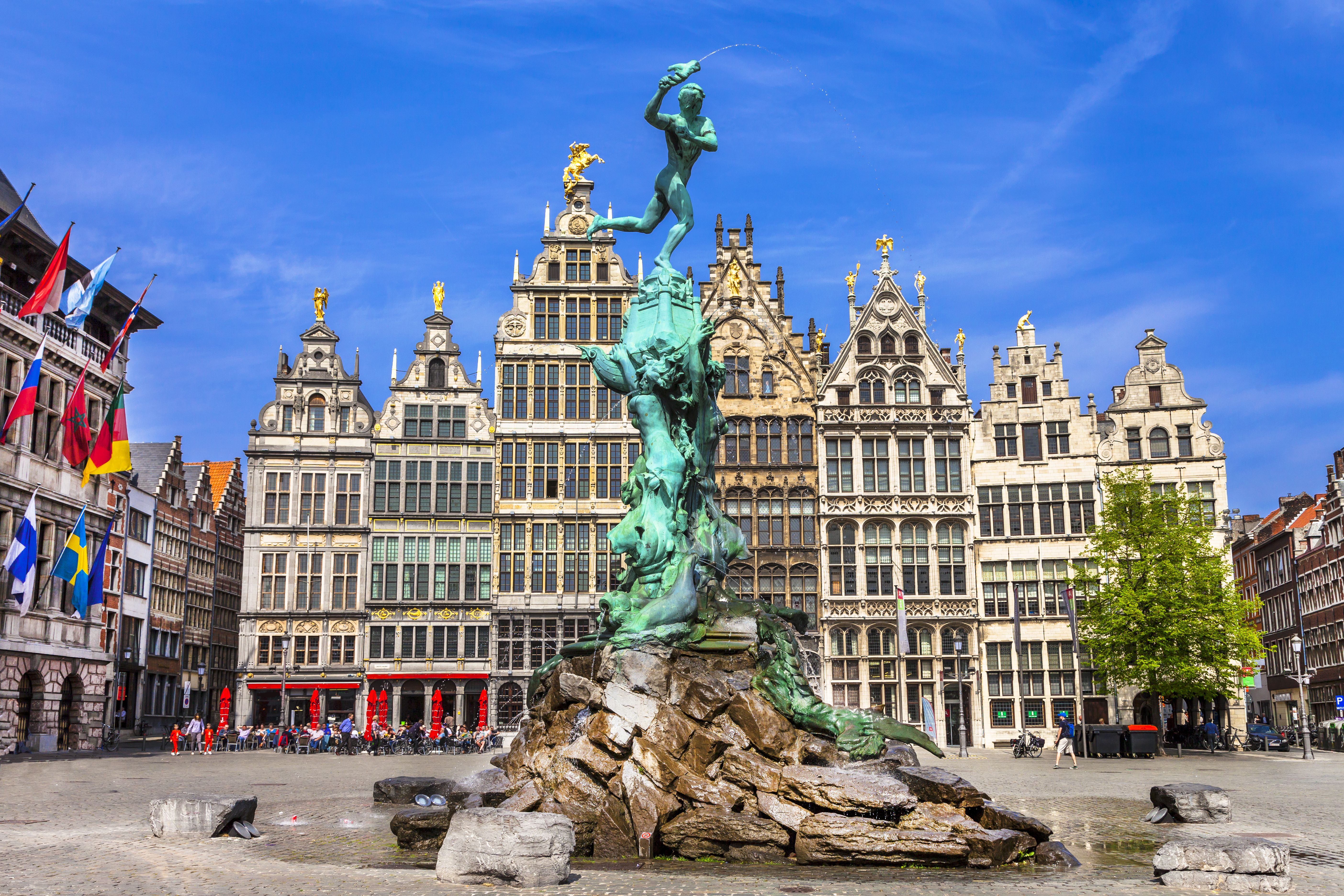 A view of the city centre in Antwerp, Belgium