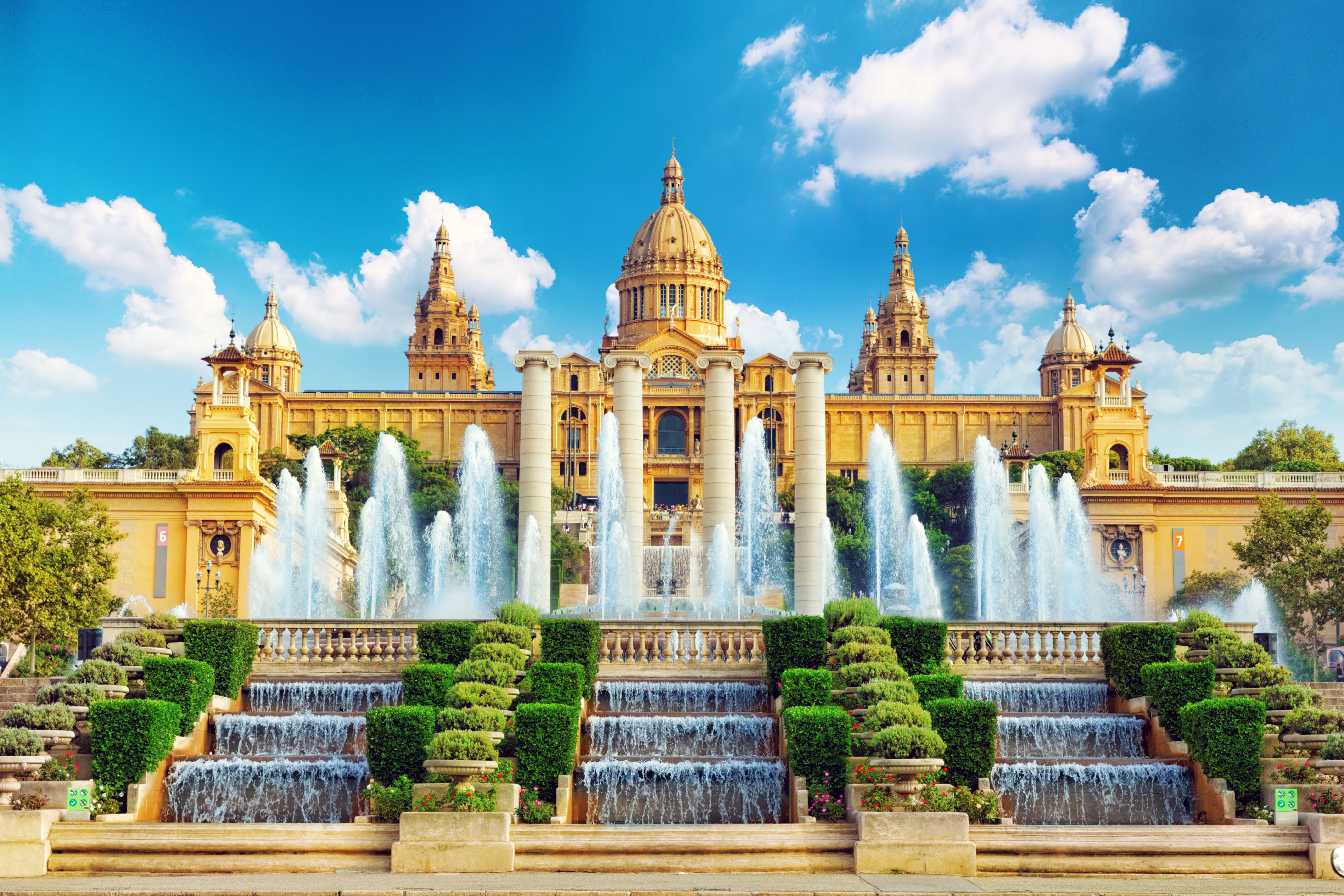 A view of the National Museum of Art of Catalonia (Museu Nacional d'Art de Catalunya) in Barcelona