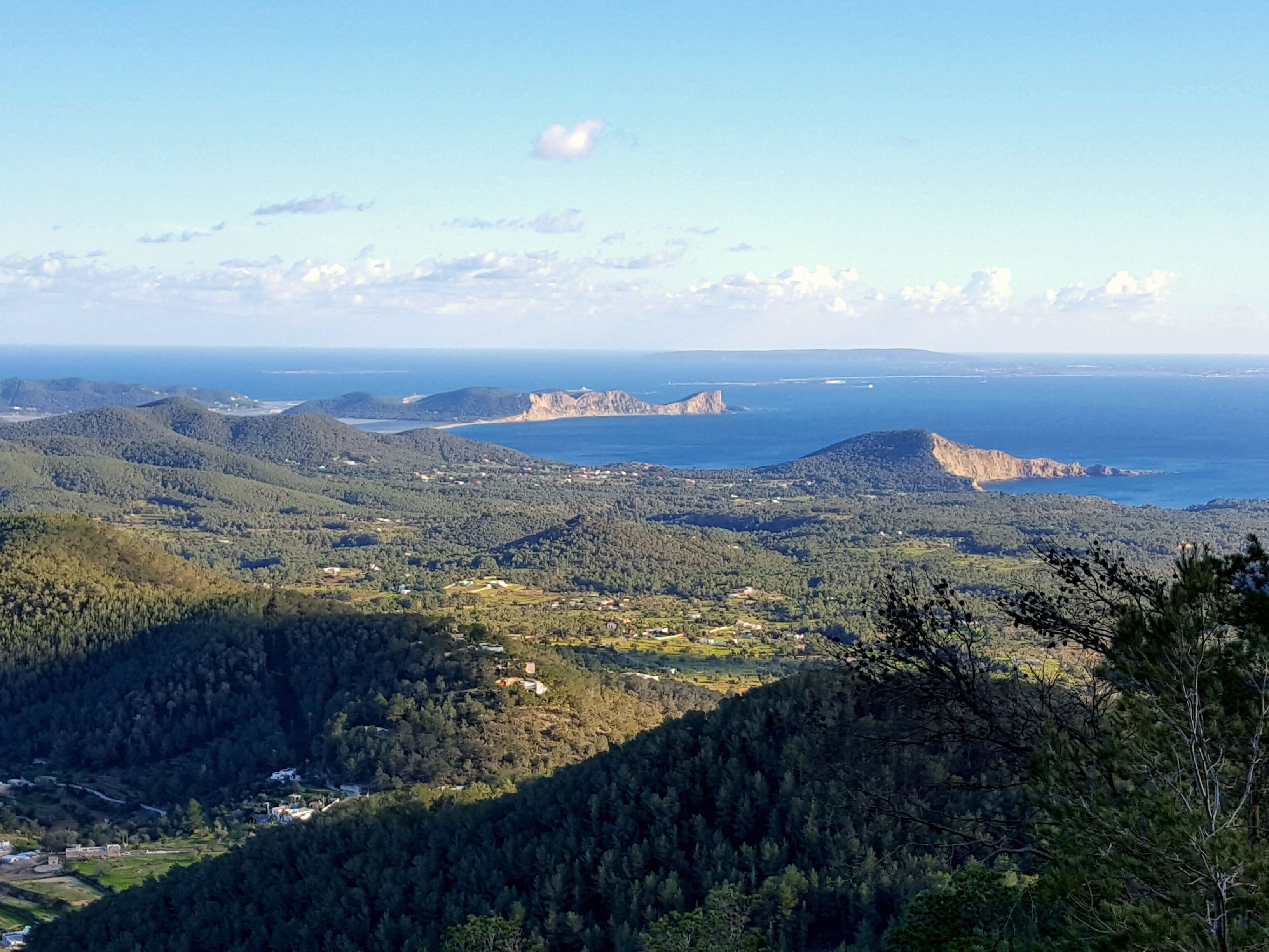 View over Ibiza from Sa Talaia mountain - the island's highest point