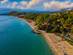 An aerial view of Lassi's coastline with Platis Gialos beach in Kefalonia