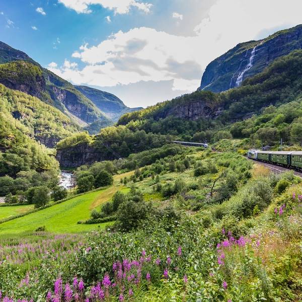 A view from a beautiful train journey Flamsbana between Flam and Myrdal in Aurland in Western Norway