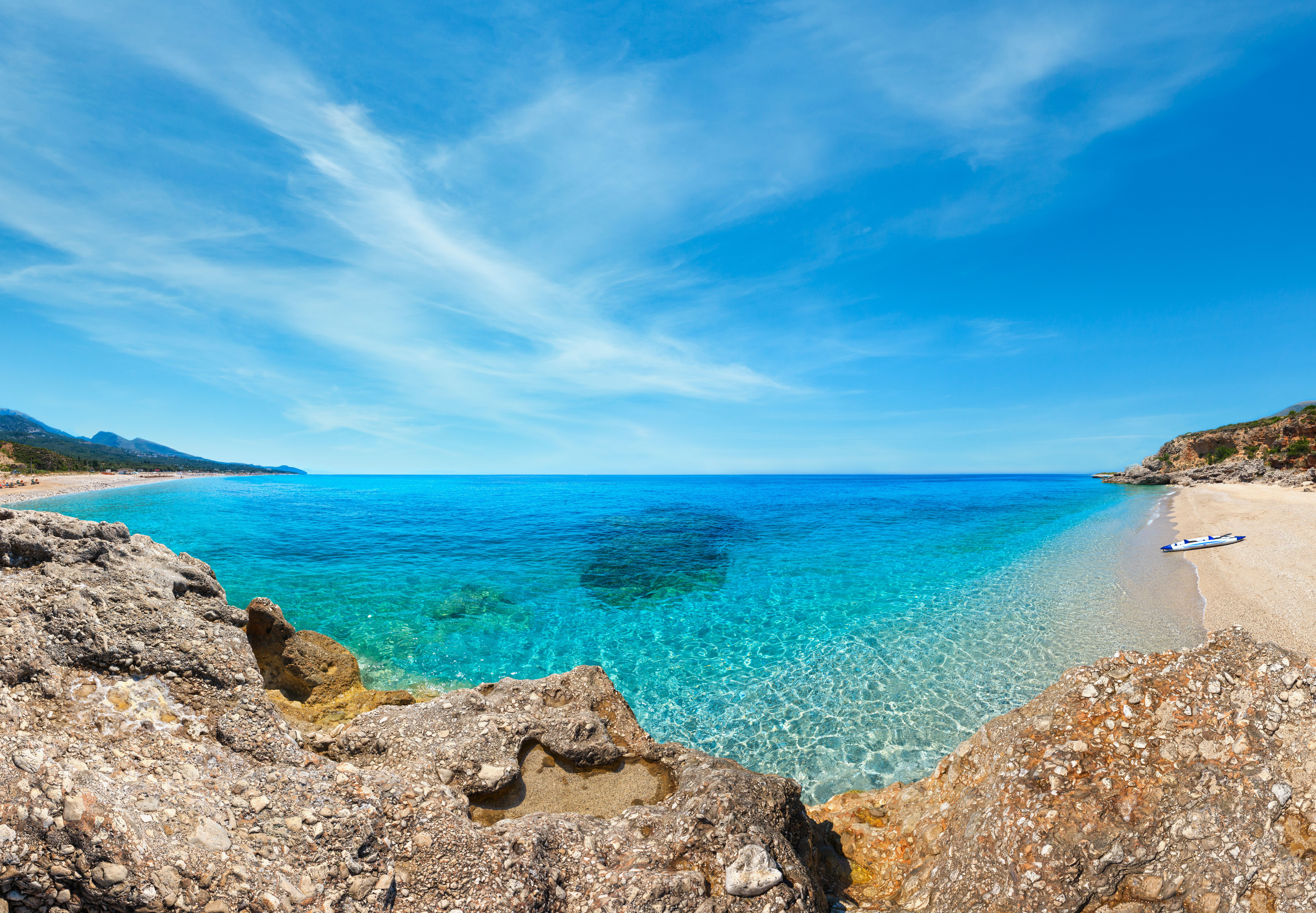 A view of Drymades beach in Albania