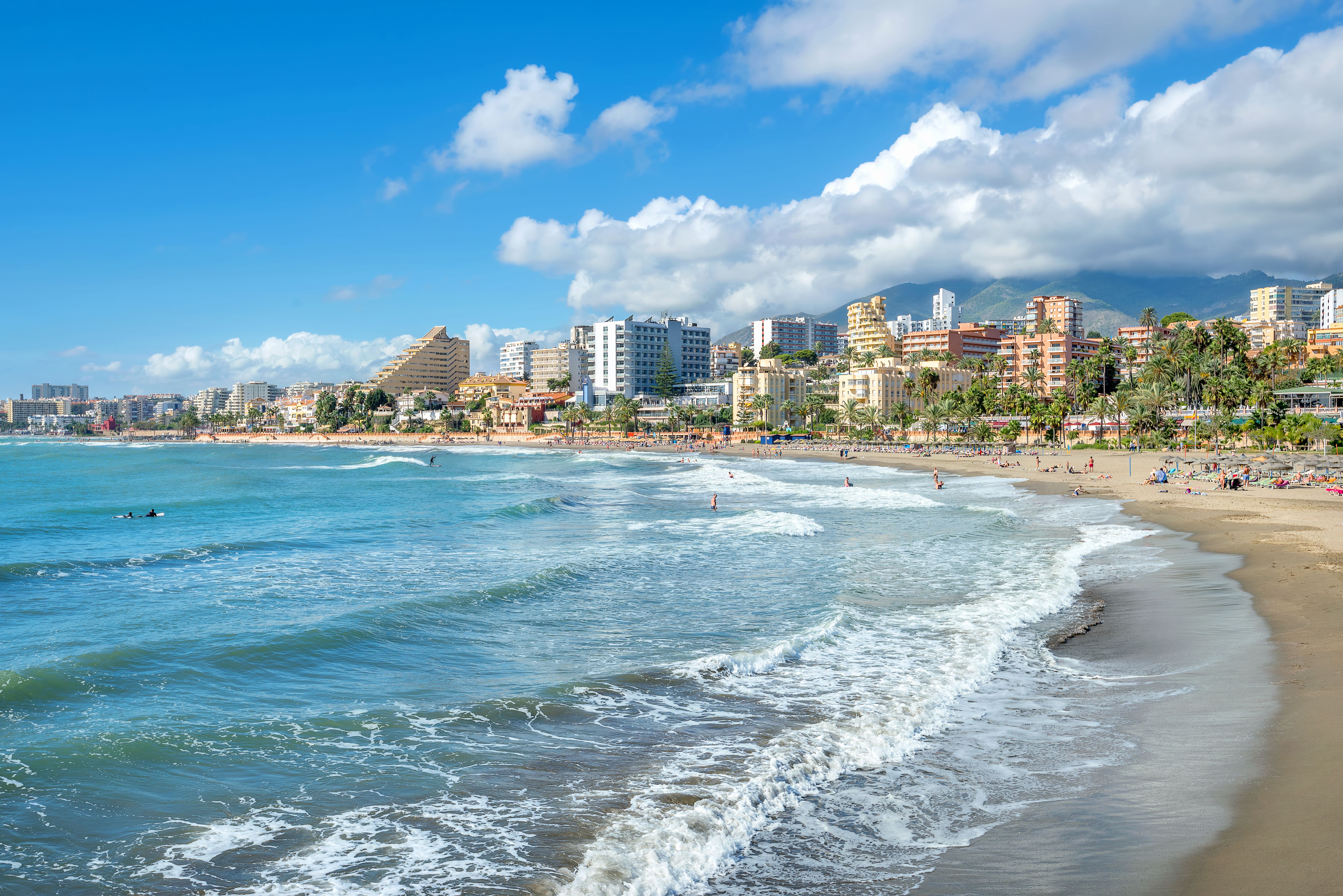 A view of the beach and resort of Benalmadena, Costa del Sol