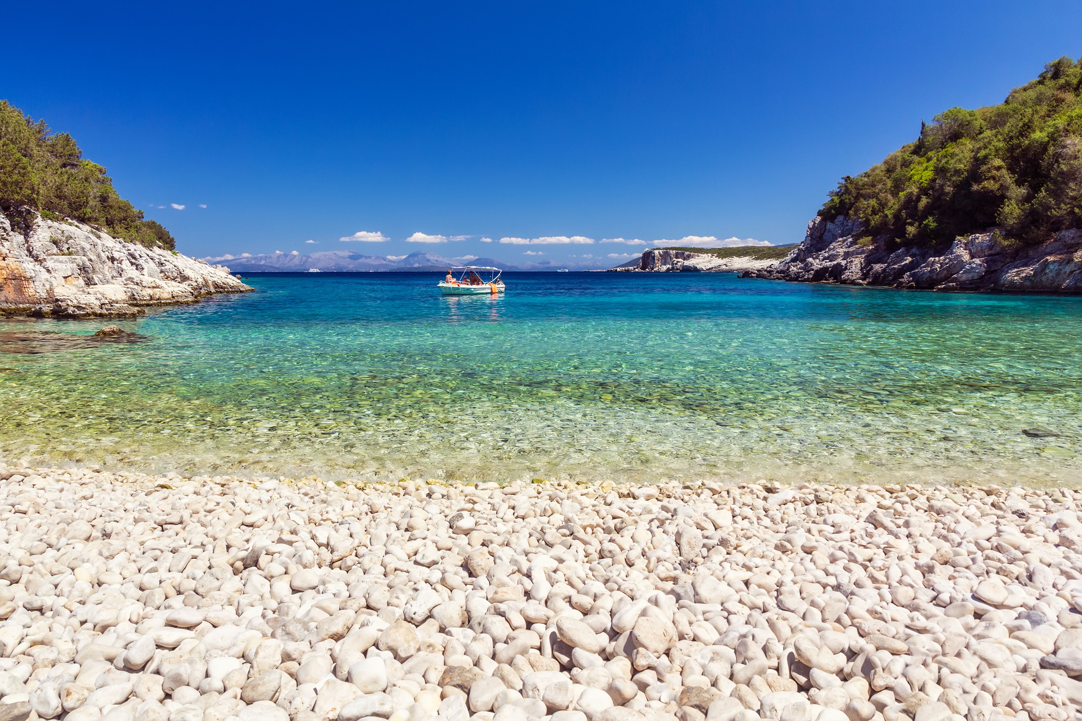 View out to sea from Dafnoudi beach in Kefalonia, Greece