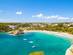 An aerial view of Cala Galdana resort and beach in Menorca, Balearic Islands