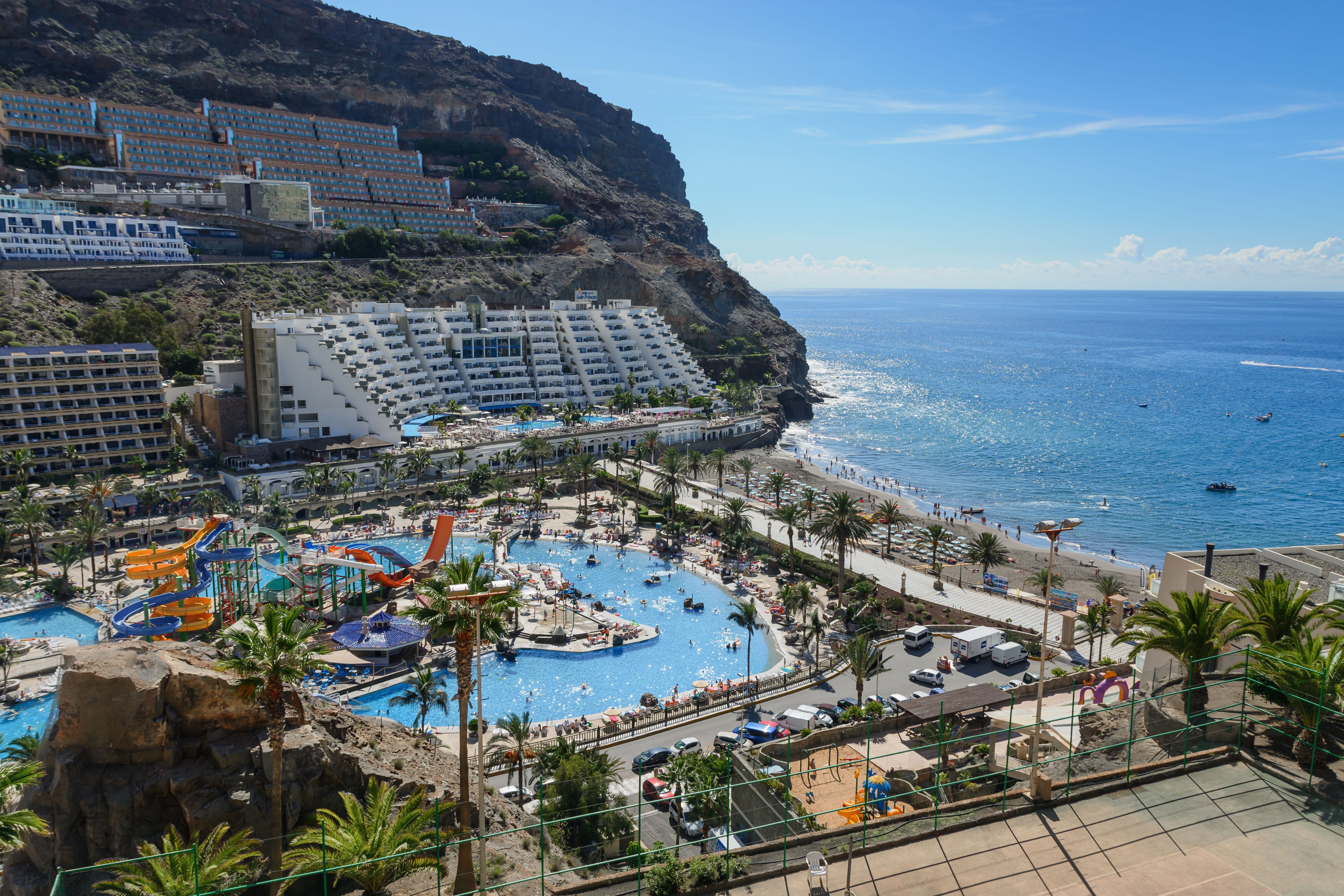 Holiday resort on the beachfront in Taurito, Gran Canaria