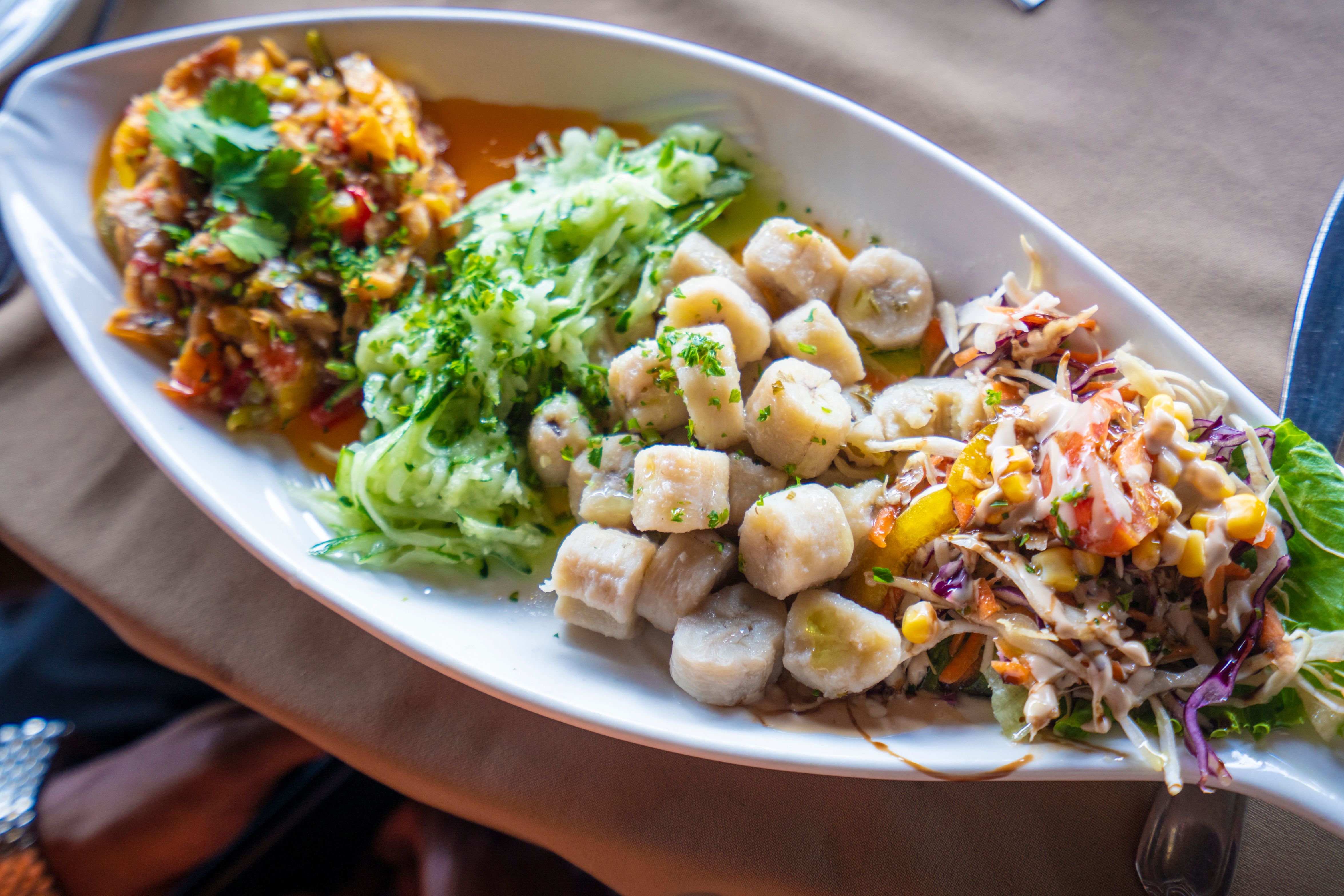 Saint Lucia's national dish of Green figs and saltfish