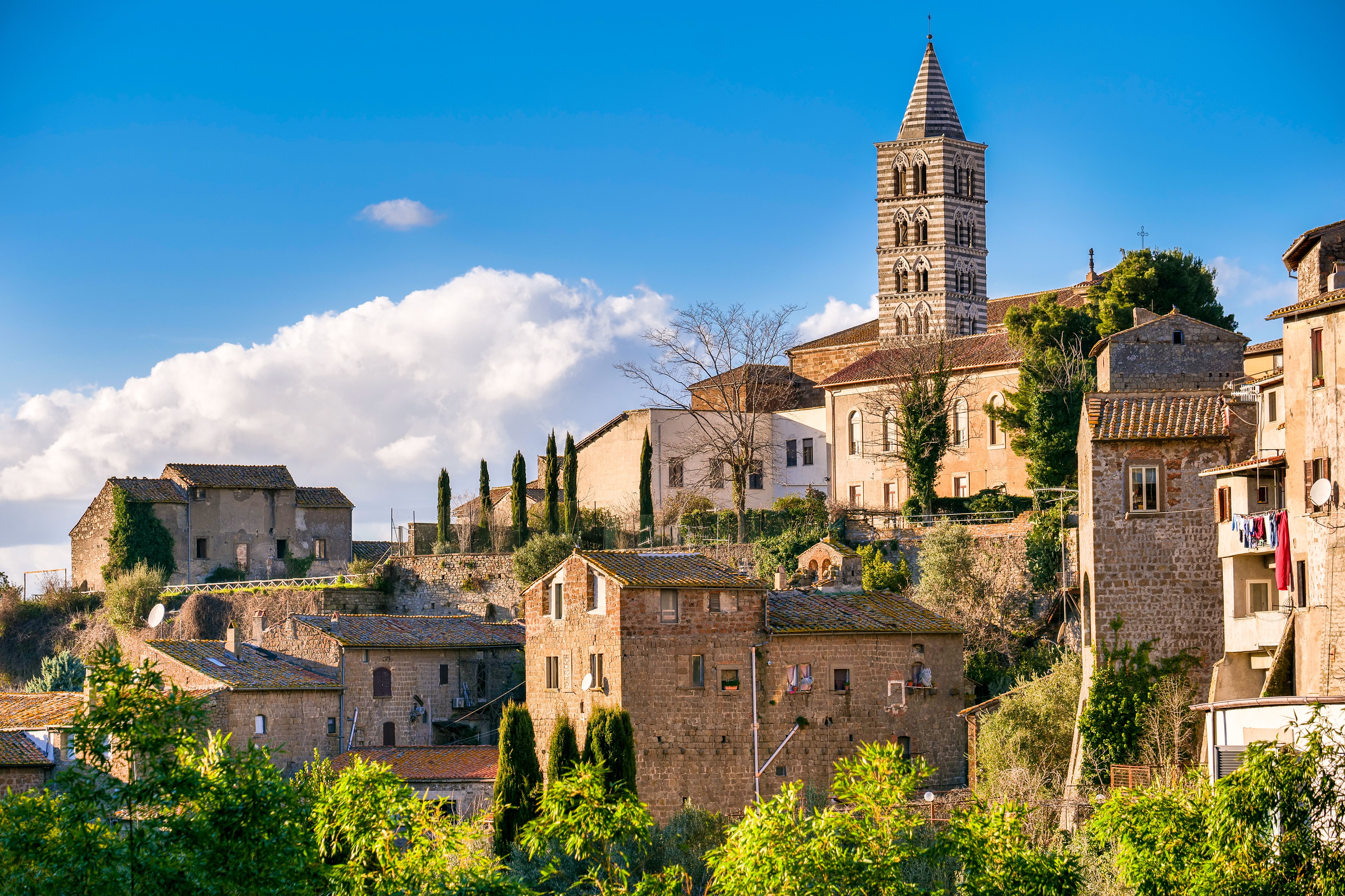 An aerial view of Viterbo city in Italy