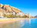 A view of Postiguet beach in Alicante, Spain