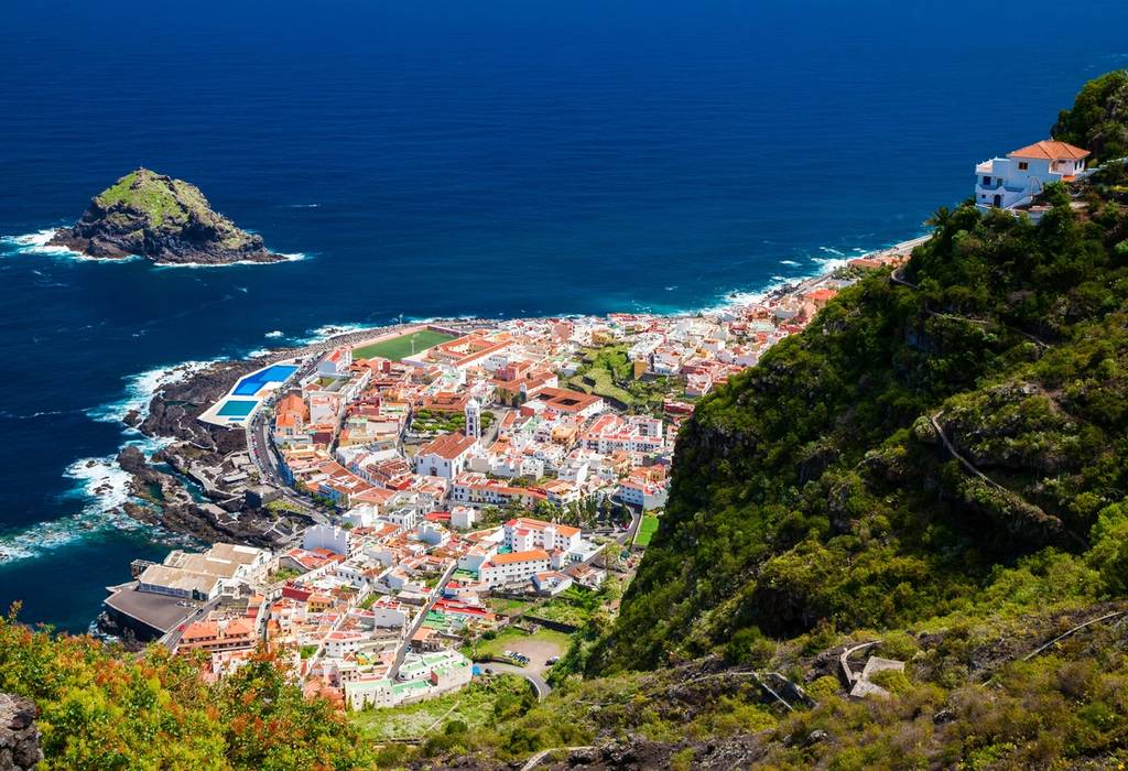 Aerial view of the small town Garachico, Tenerife, Canary Islands, Spain
