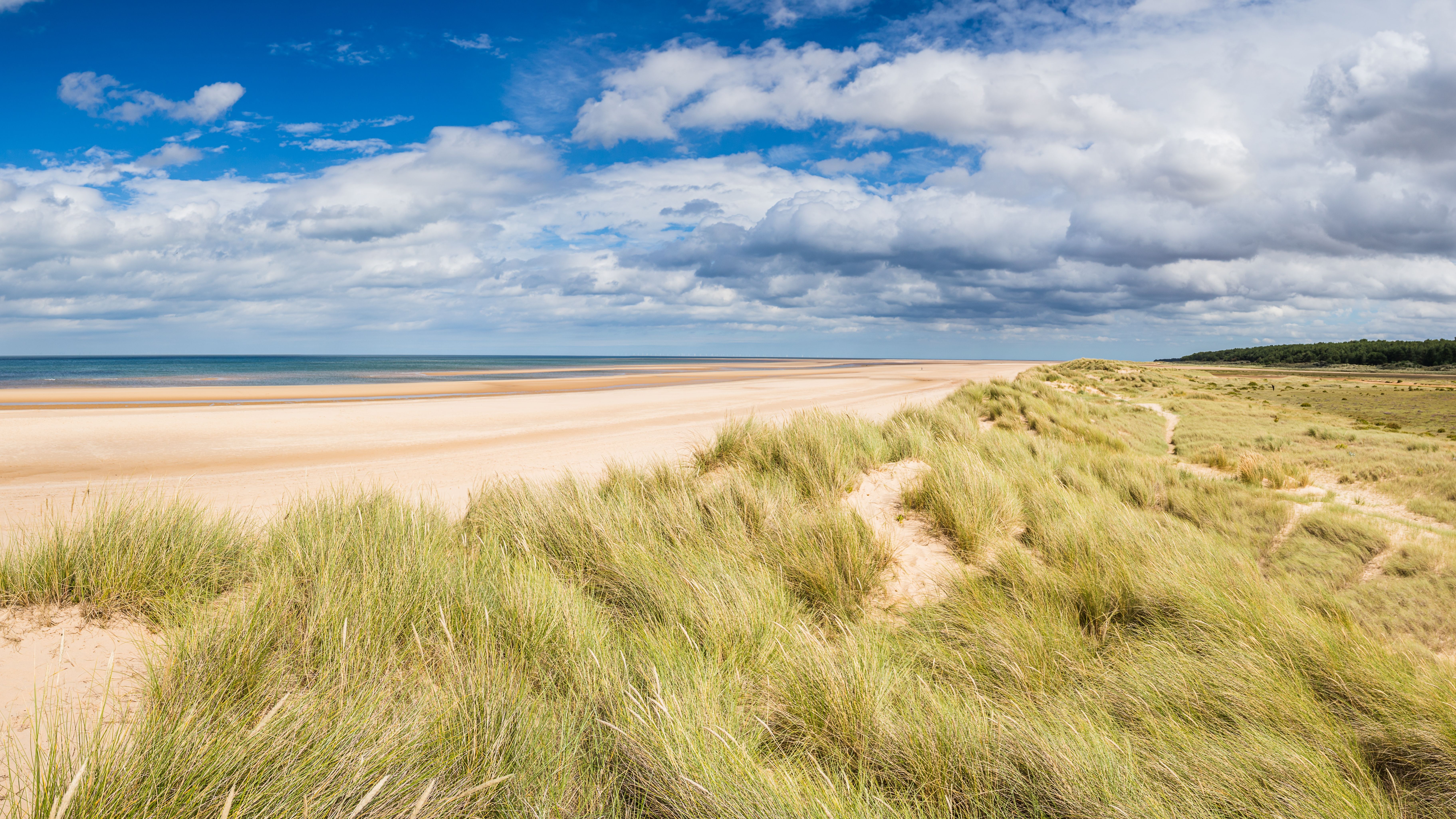 A view of Holkham beach on the North Norfolk coast, UK