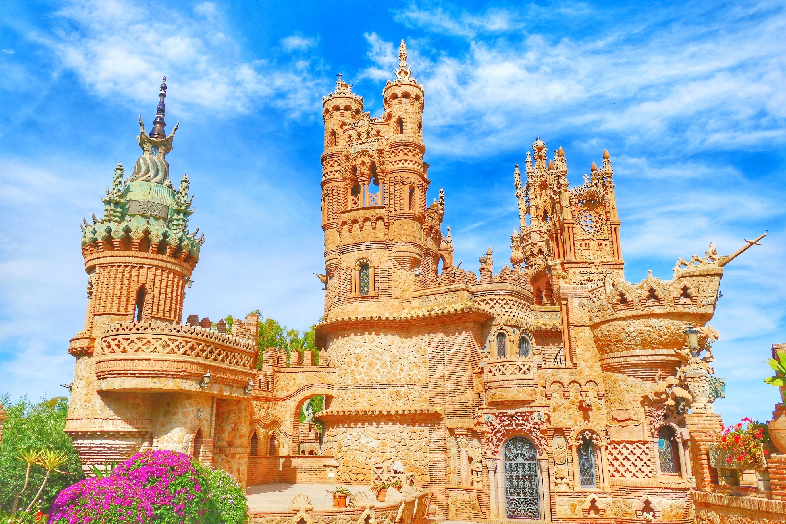 A close up view of Castillo de Colomares in Benalmádena, Costa del Sol