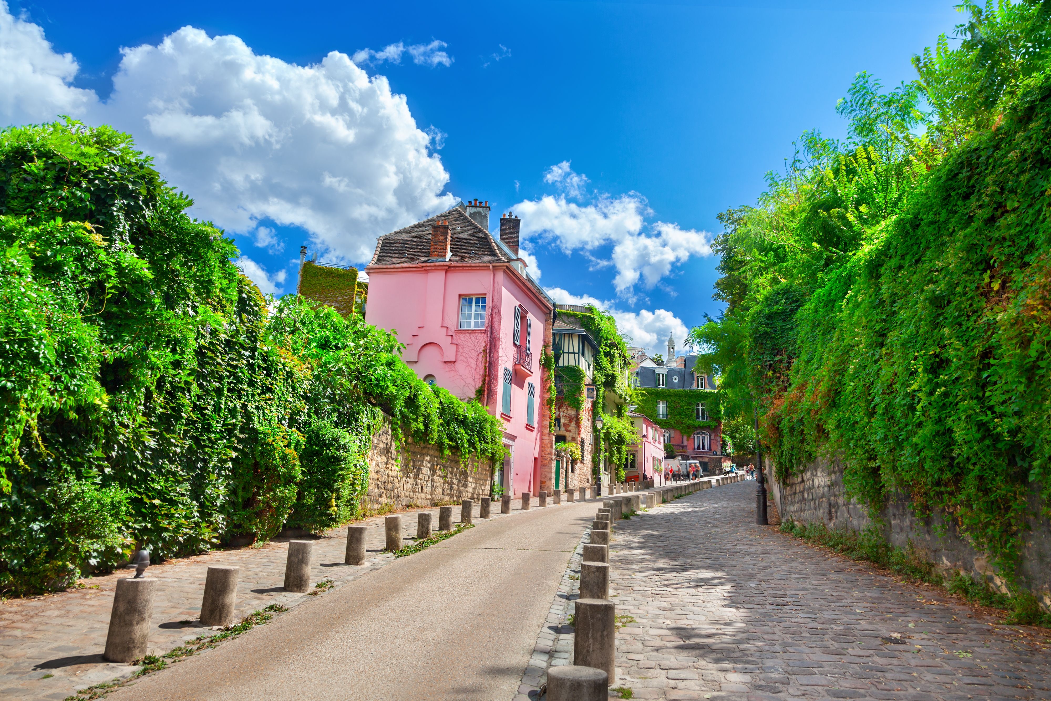 Street in quarter Montmartre in Paris, France