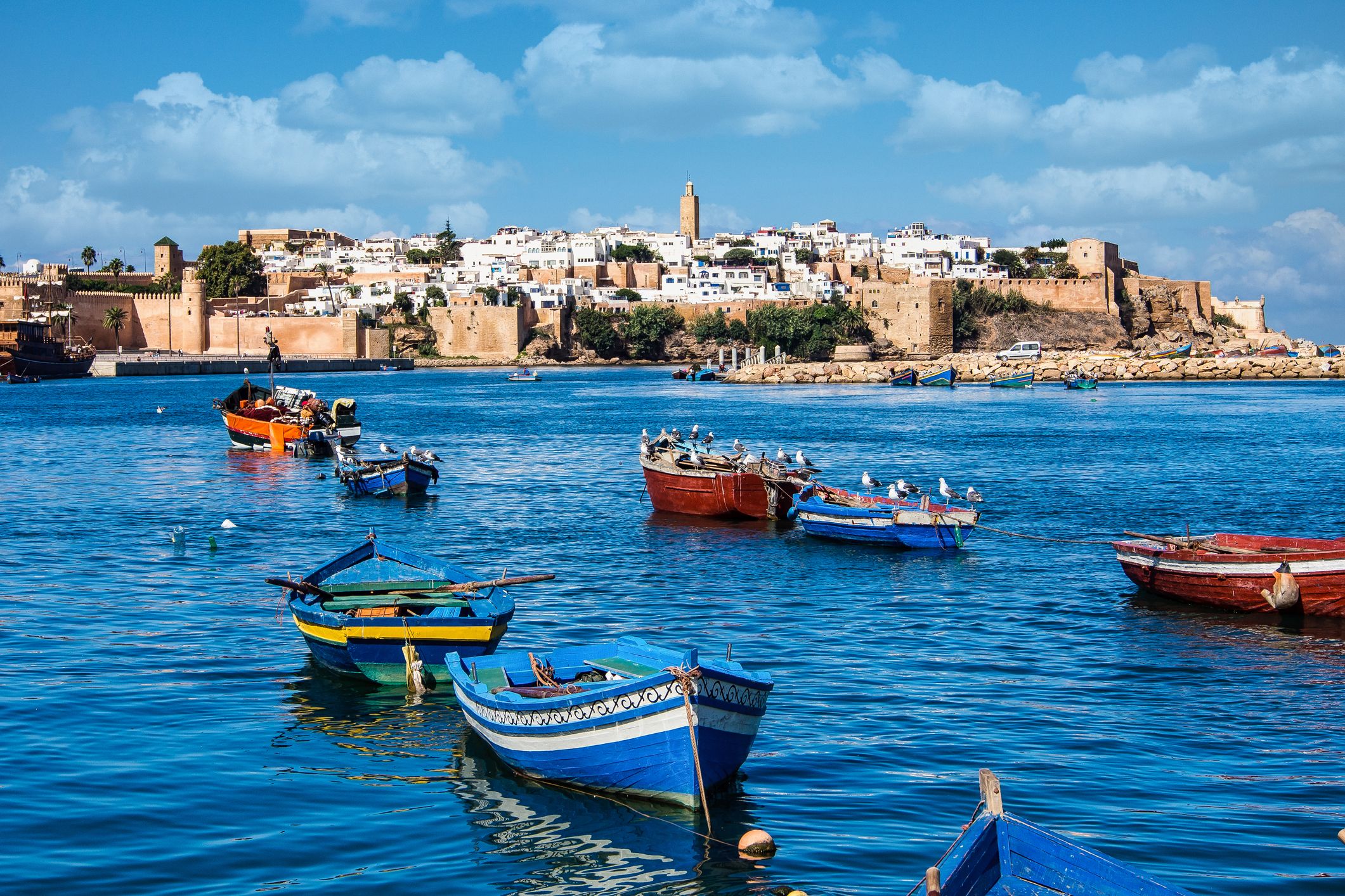 View across the harbour of Rabat city in Morocco