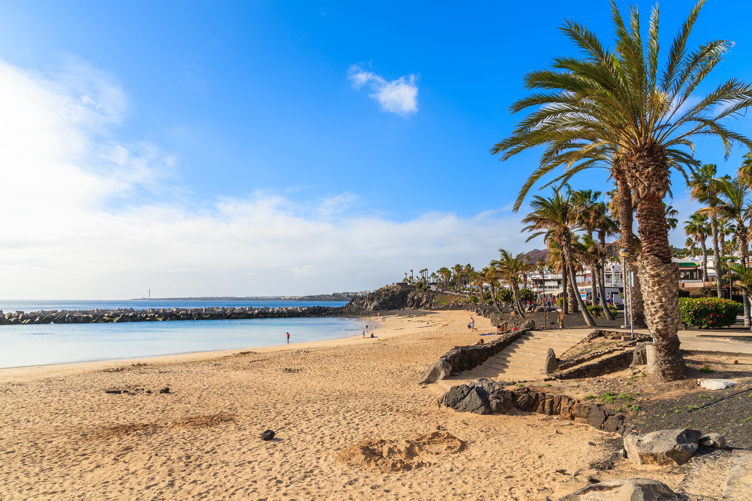 Flamingo beach in the resort of Playa Blanca, Lanzarote, Canary Islands