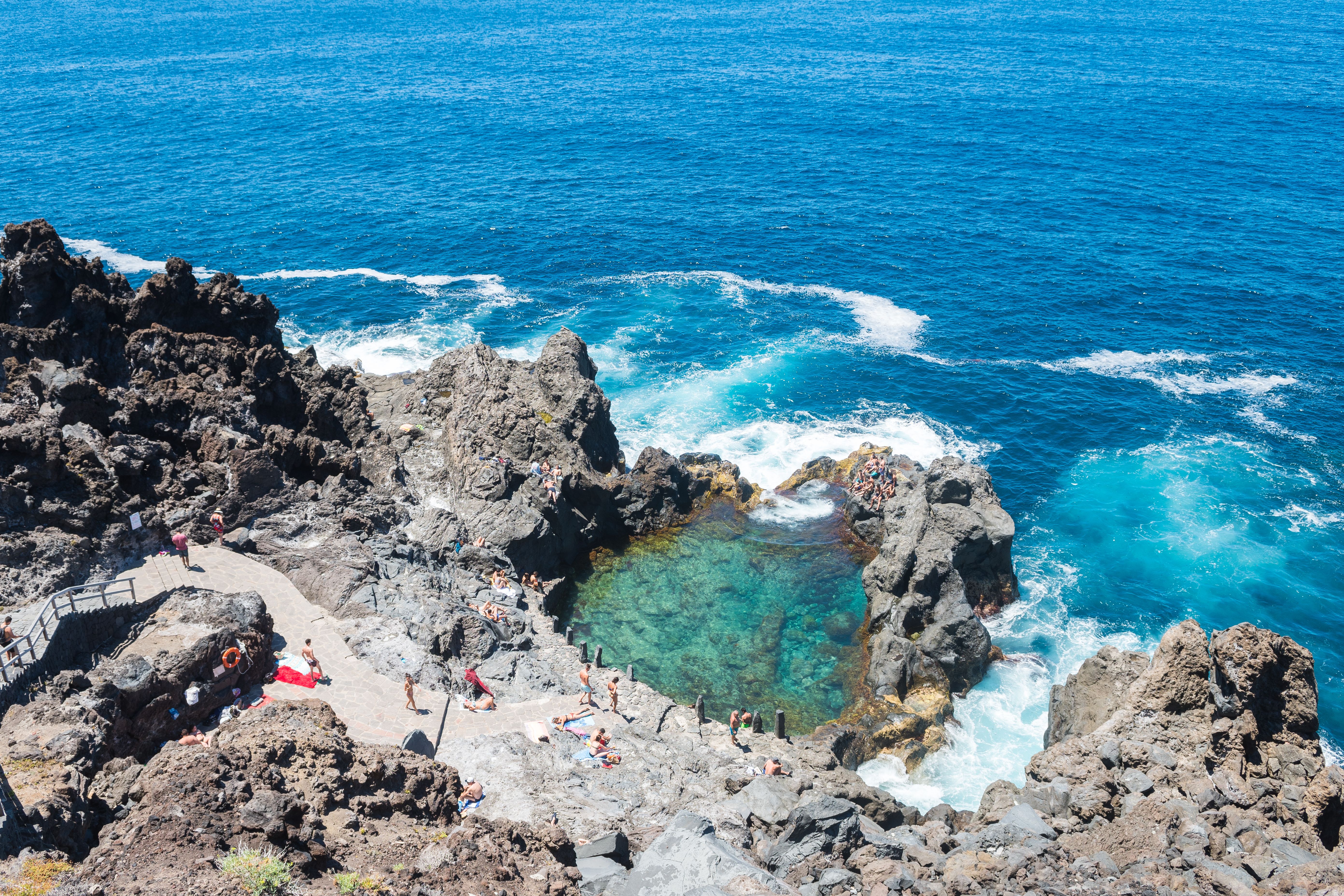View over the Charco de La Laja natural swimming pools in Tenerife