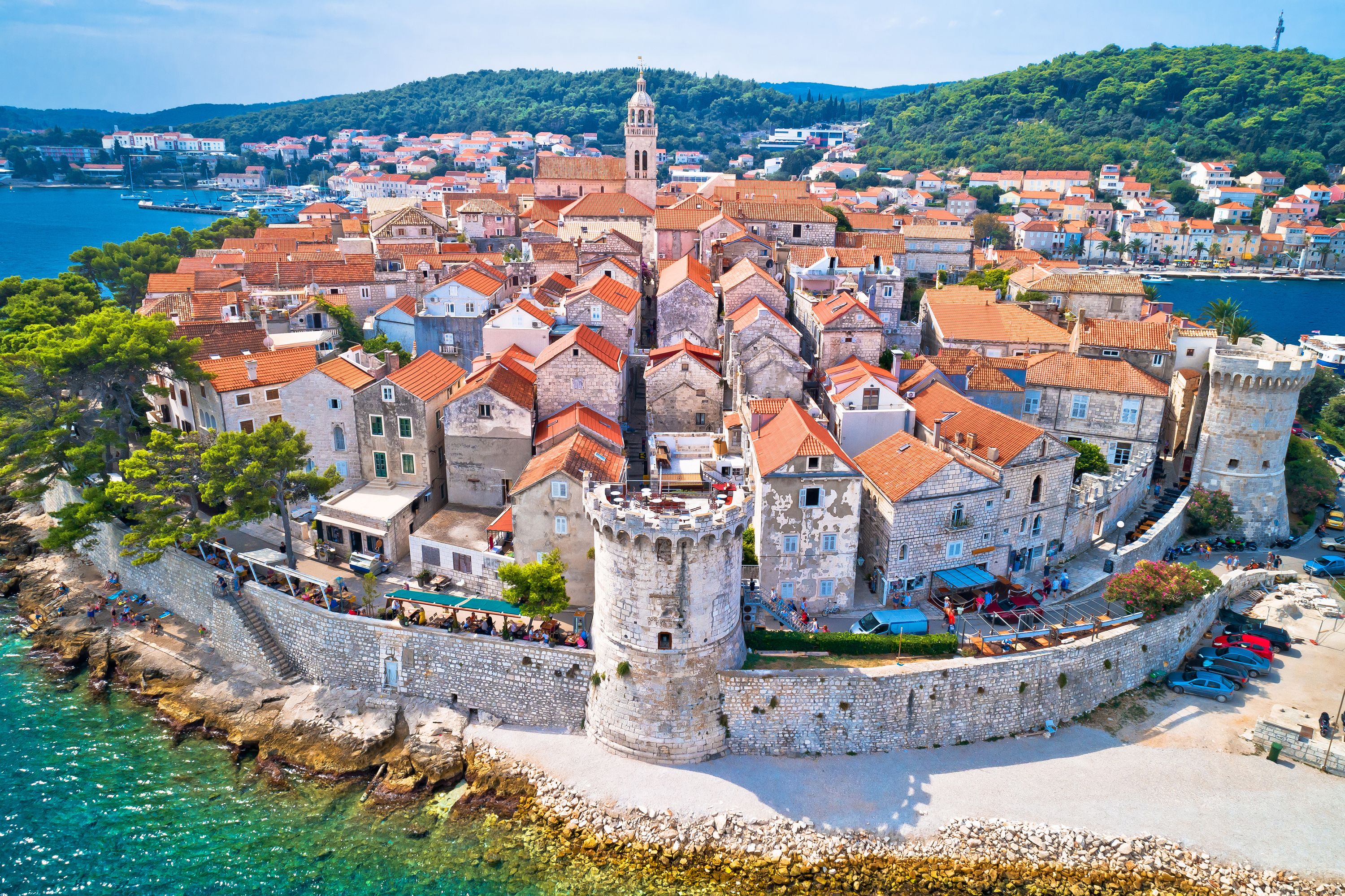 The historic town of Korcula in Croatia