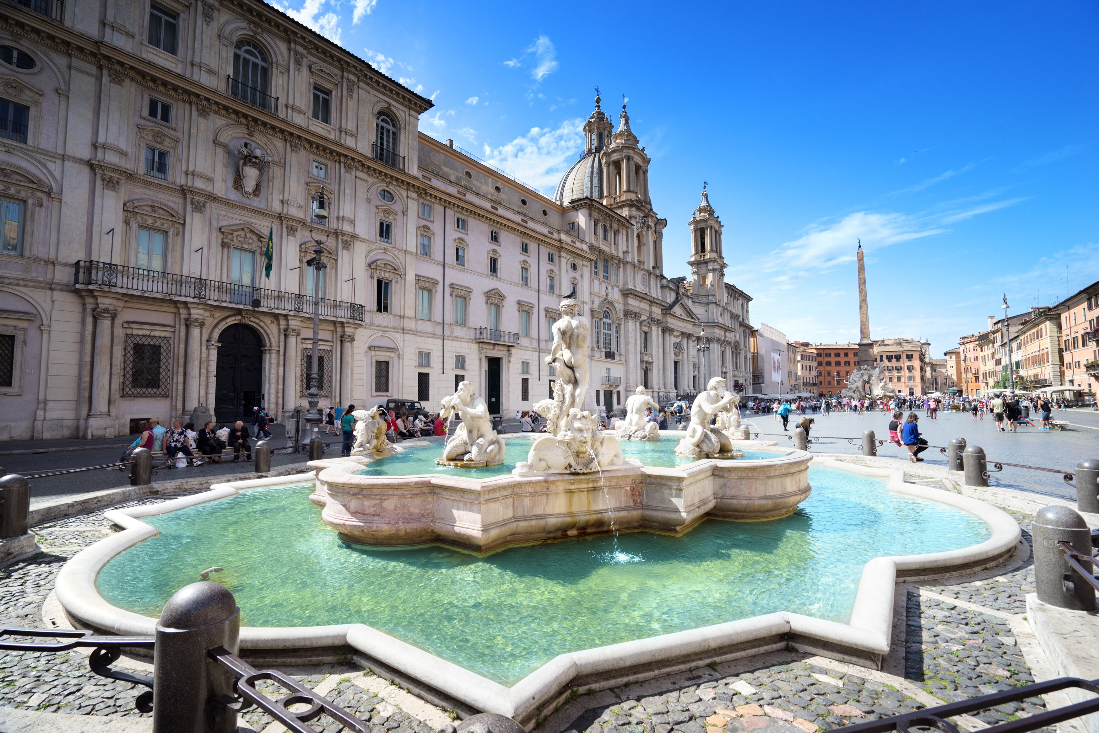 A view of Piazza Navona fountain in Rome, Italy