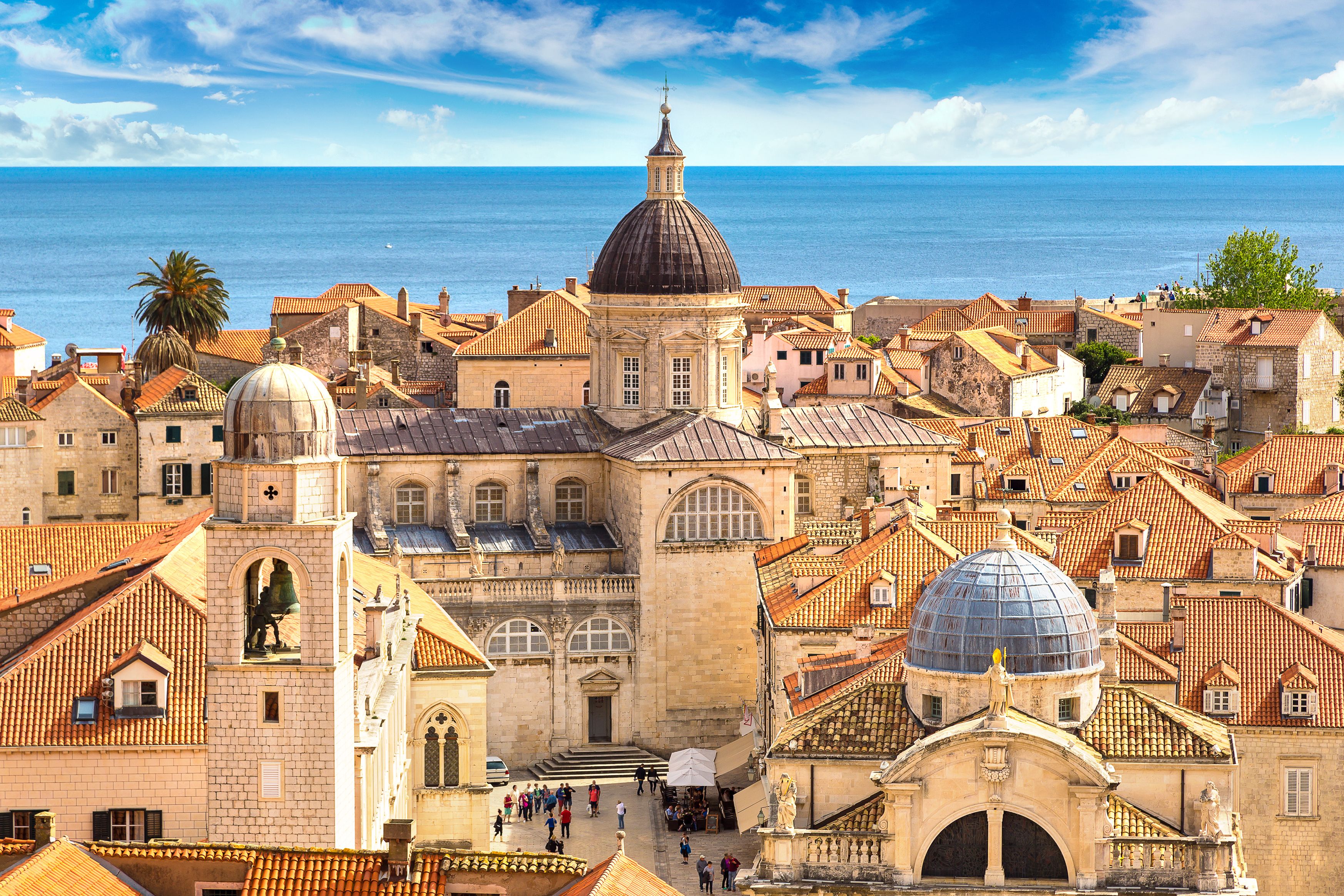 A view of old town rooftops in Dubrovnik, Croatia