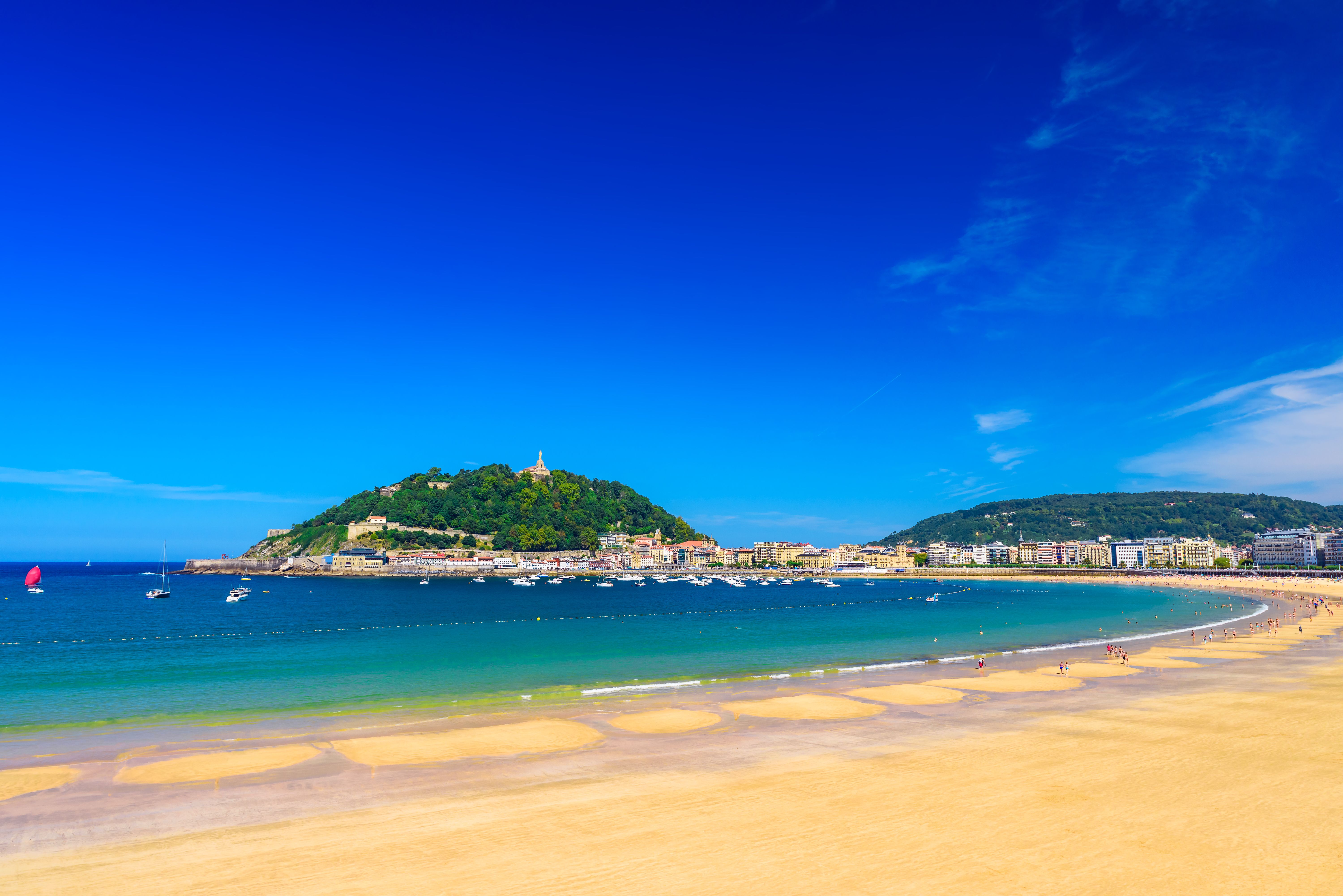 La Concha beach at San Sebastián, Spain
