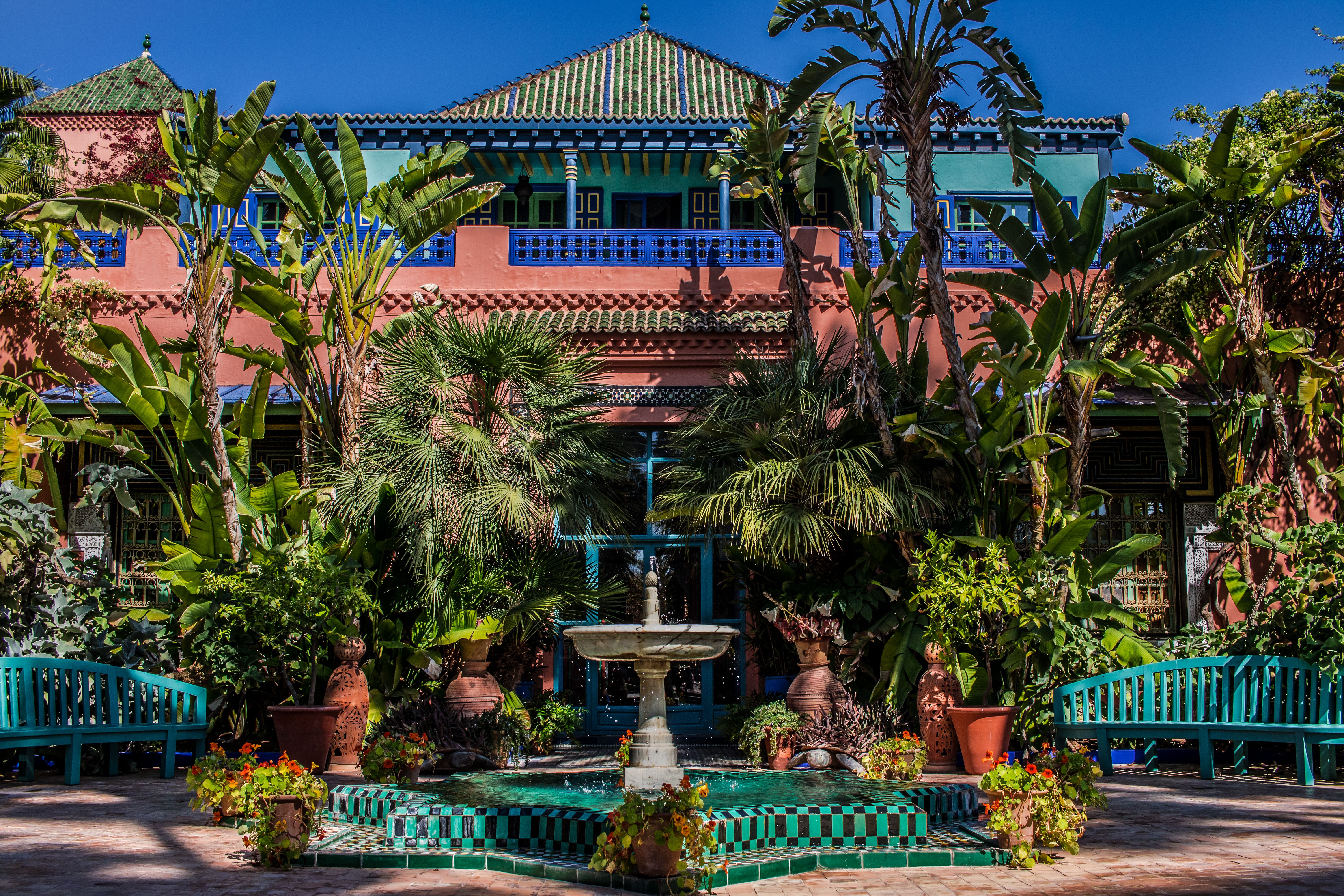 Villa of Yves Saint Laurent in the Majorelle Garden in Marrakech, Morocco