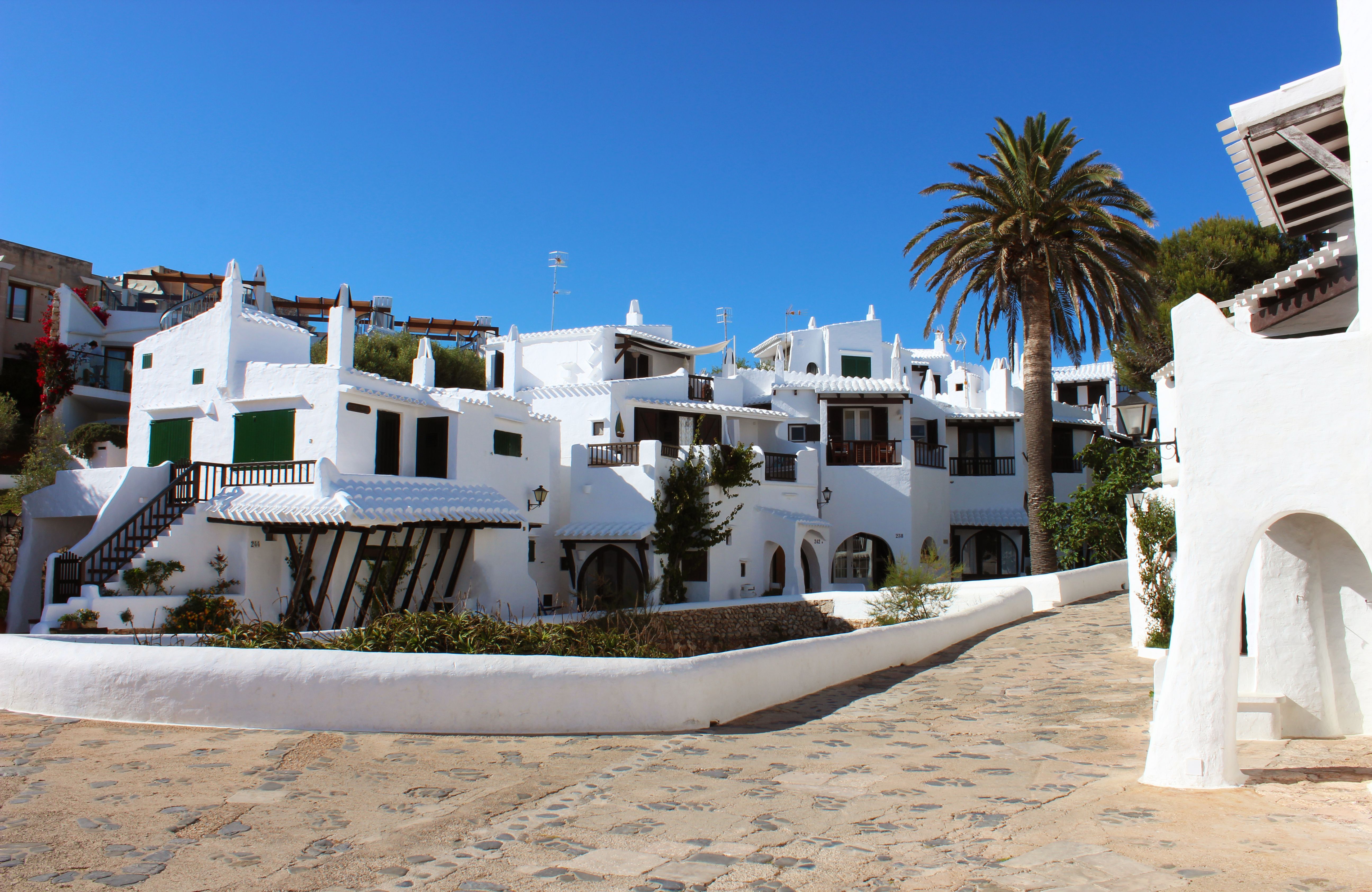 The white-washed village of Binibeca in Menorca
