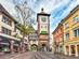 A view of Schwabentor - a historical city gate in Freiburg, Germany