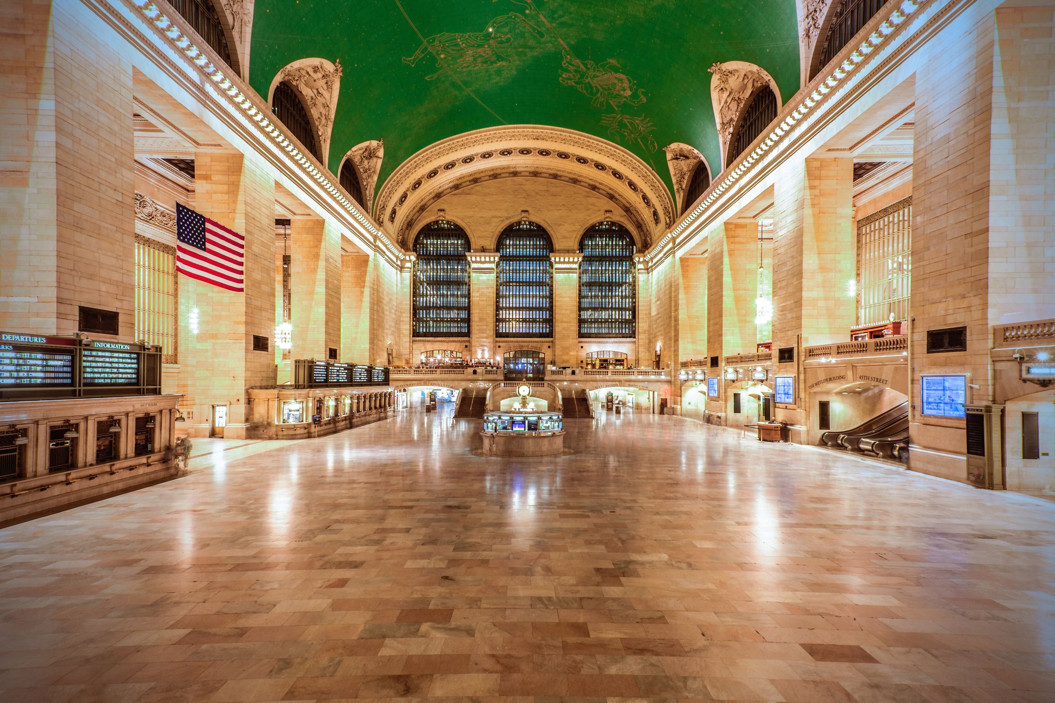 A view of the main entrance hall of Grand Central Station in New York