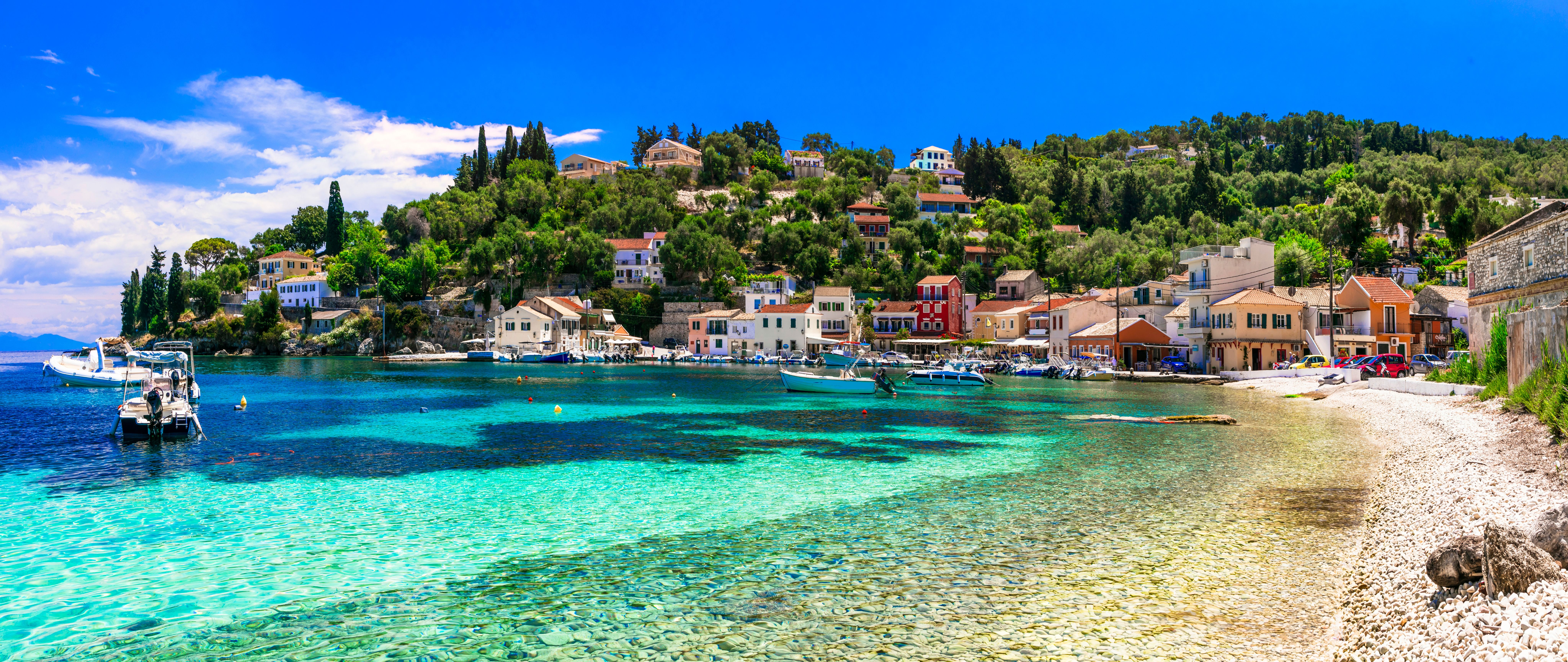 Loggos fishing village on the island of Paxos, Greece