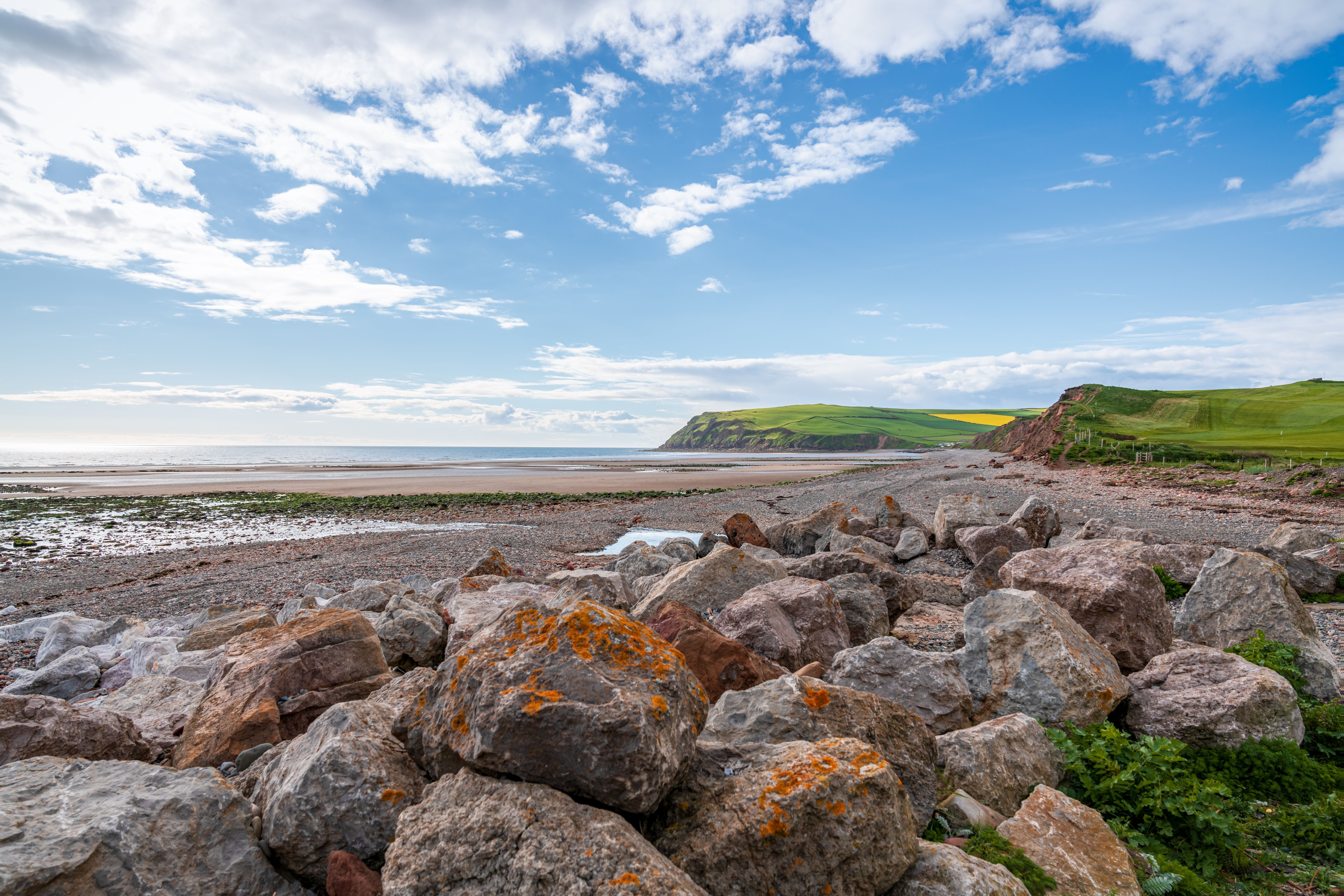 A view of St Bees beach in Cumbria, Lake District
