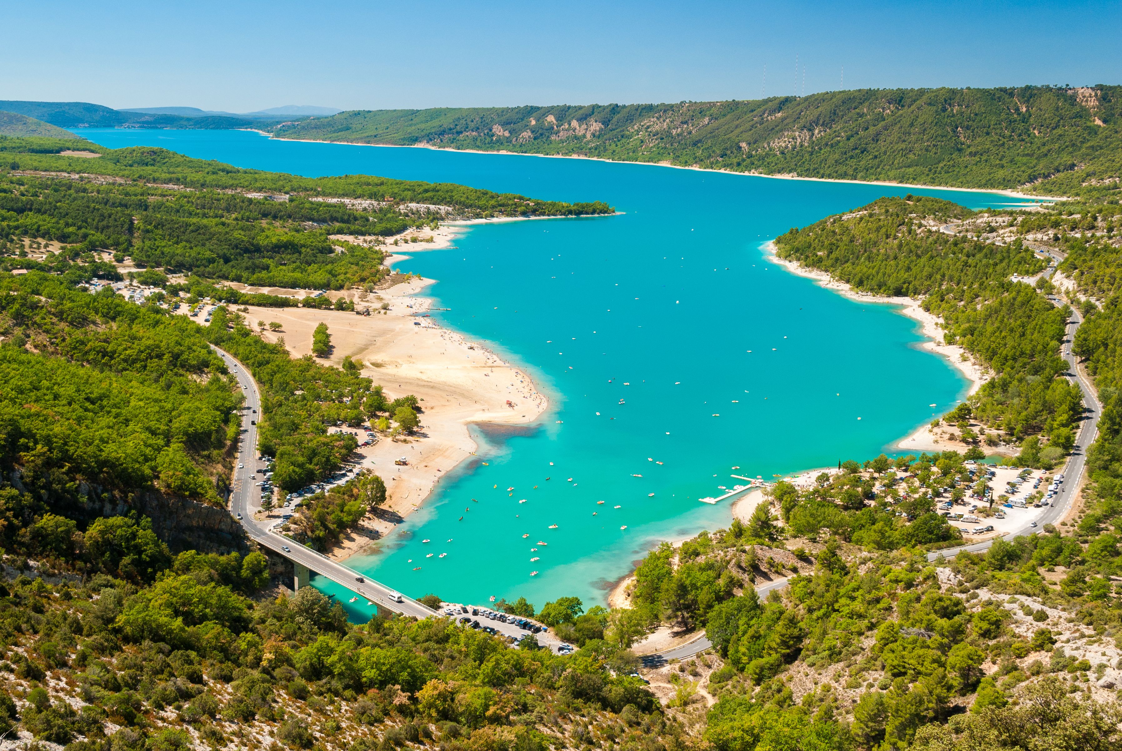 A view of the Lac de Sainte-Croix in Provence, France