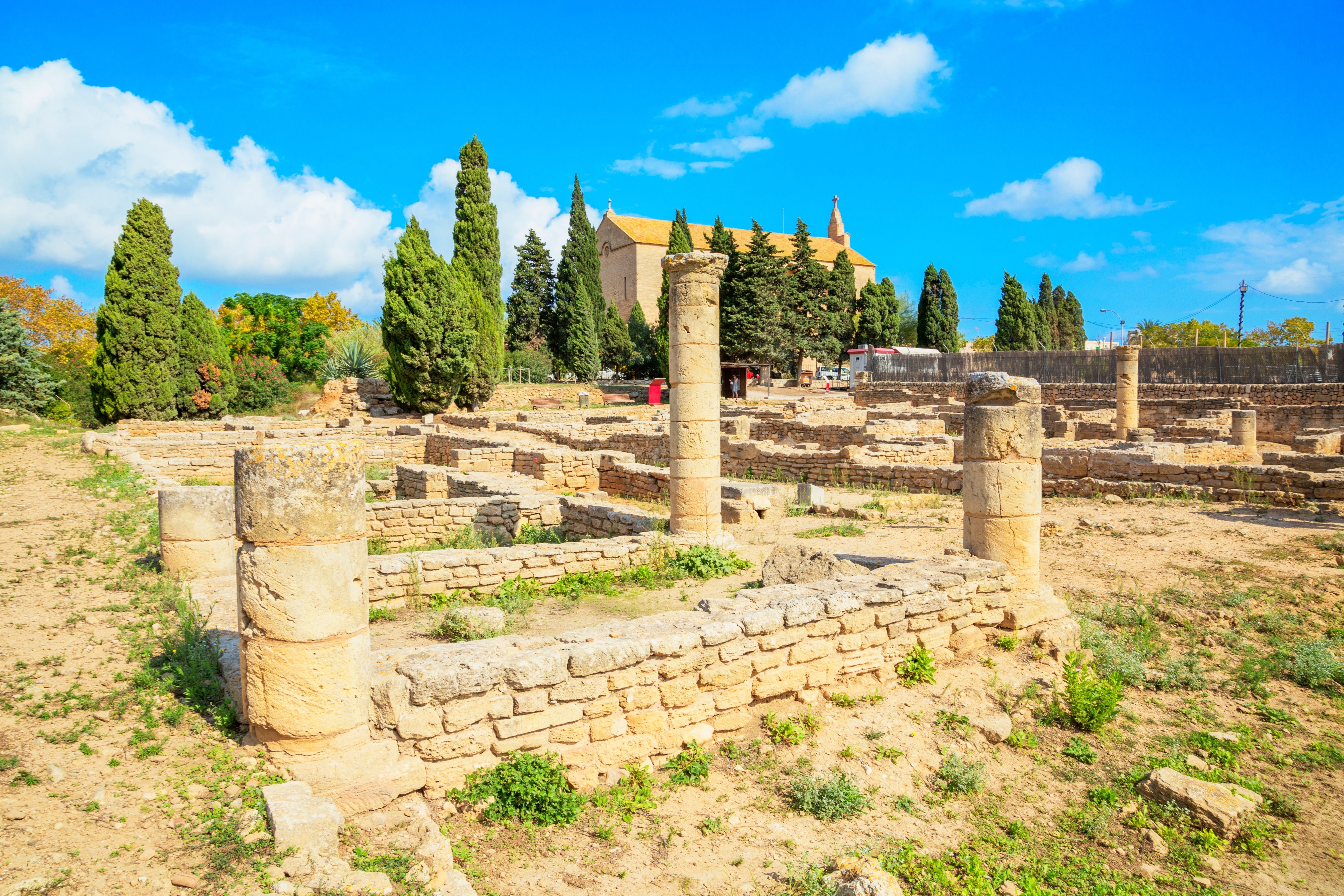 A view of the Pollentia Roman ruins in Majorca