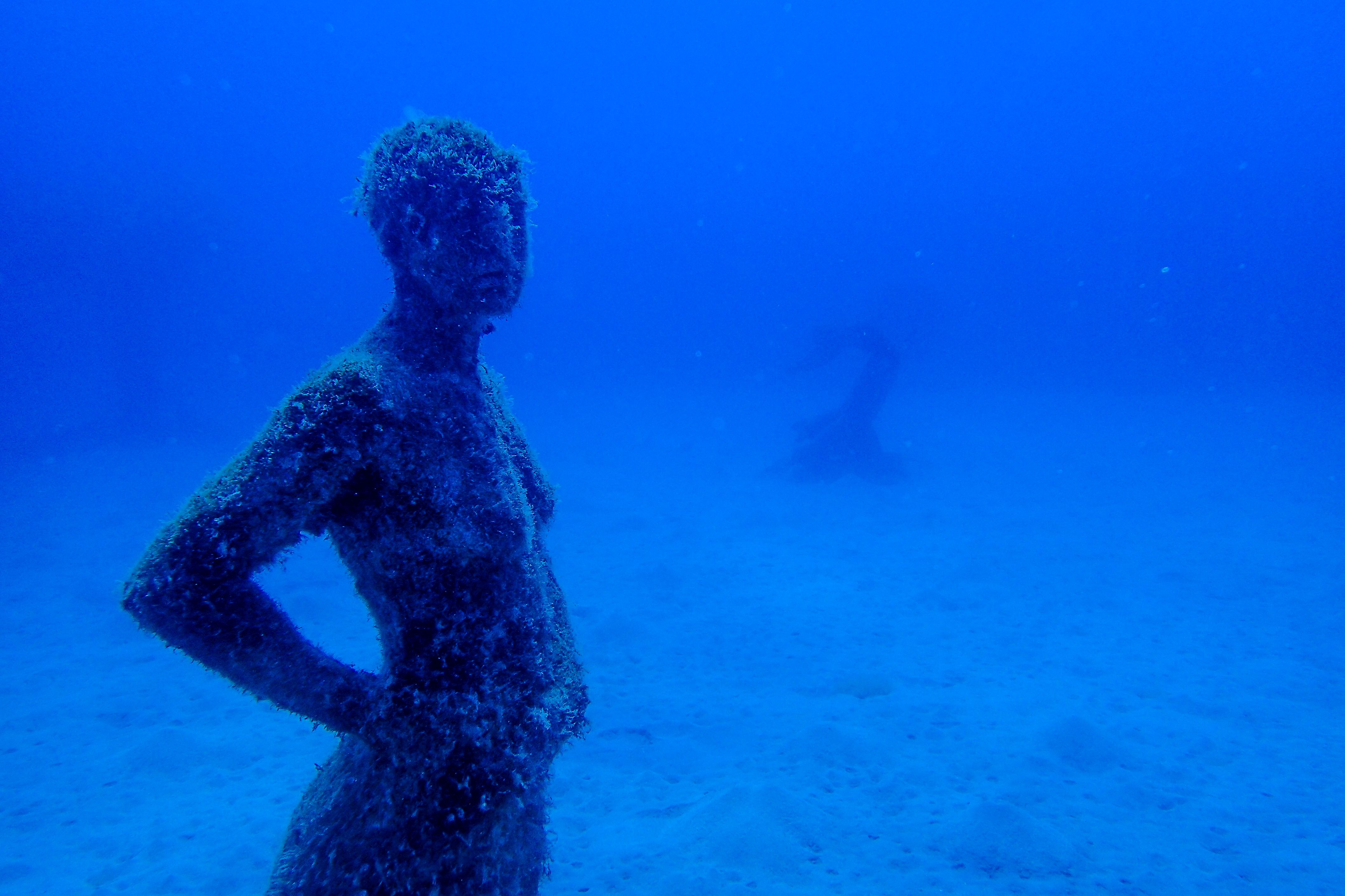 An underwater sculpture at the Museo Atlantico in Lanzarote