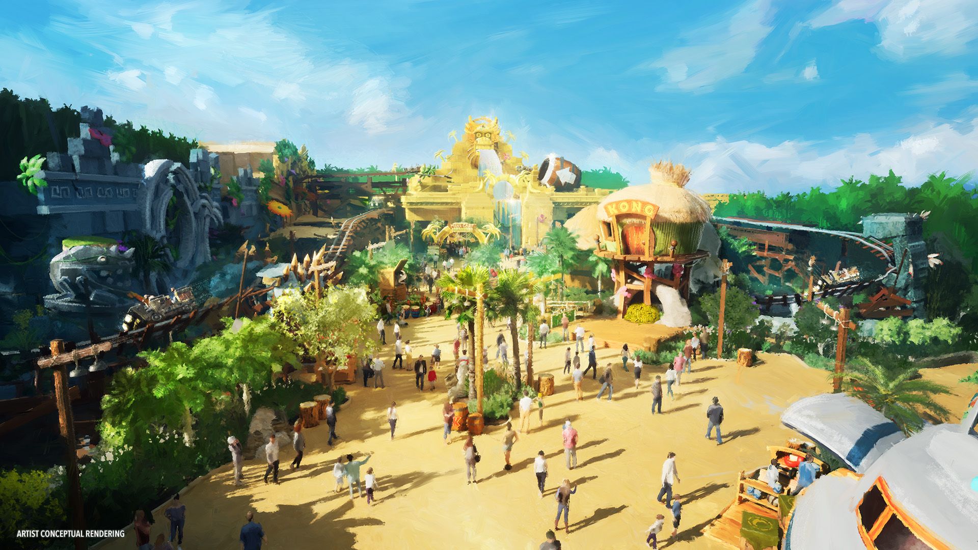 A conceptual image of the new Donkey Kong Country at Universal Orlando Resort