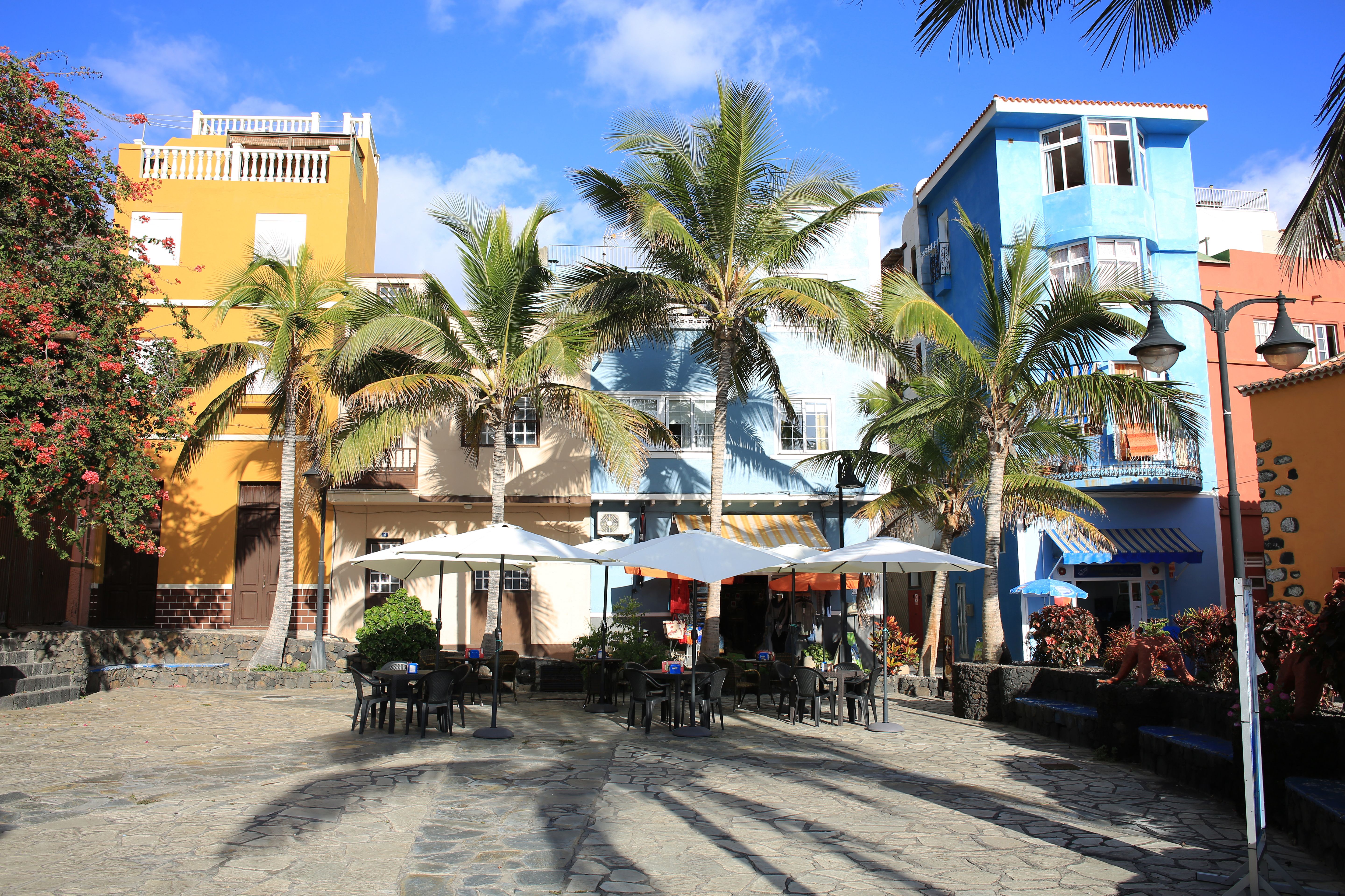 City center of Puerto de Tazacorte in La Palma, Canary Islands