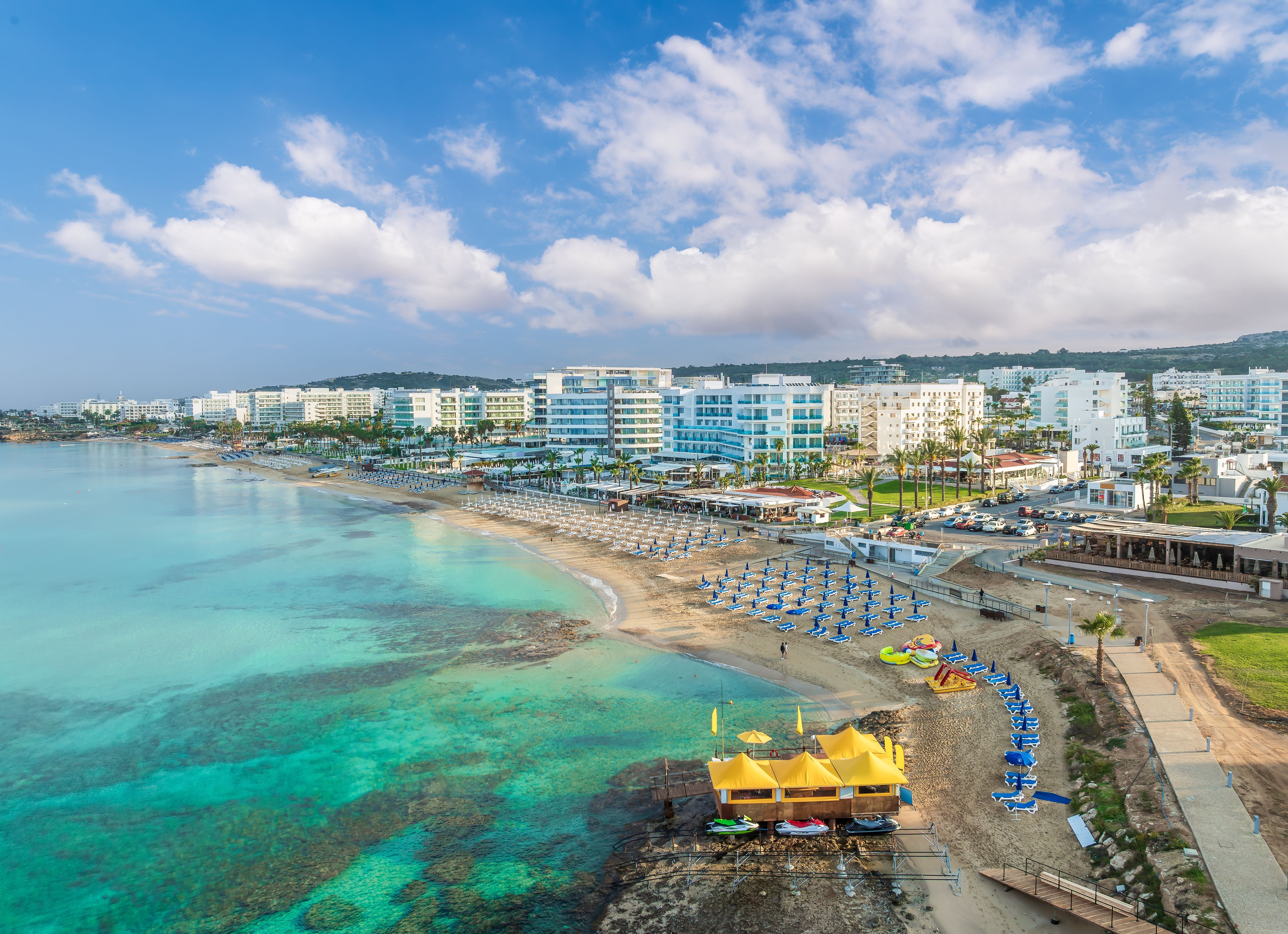 Aerial view of Fig Tree Bay in Protaras, Cyprus