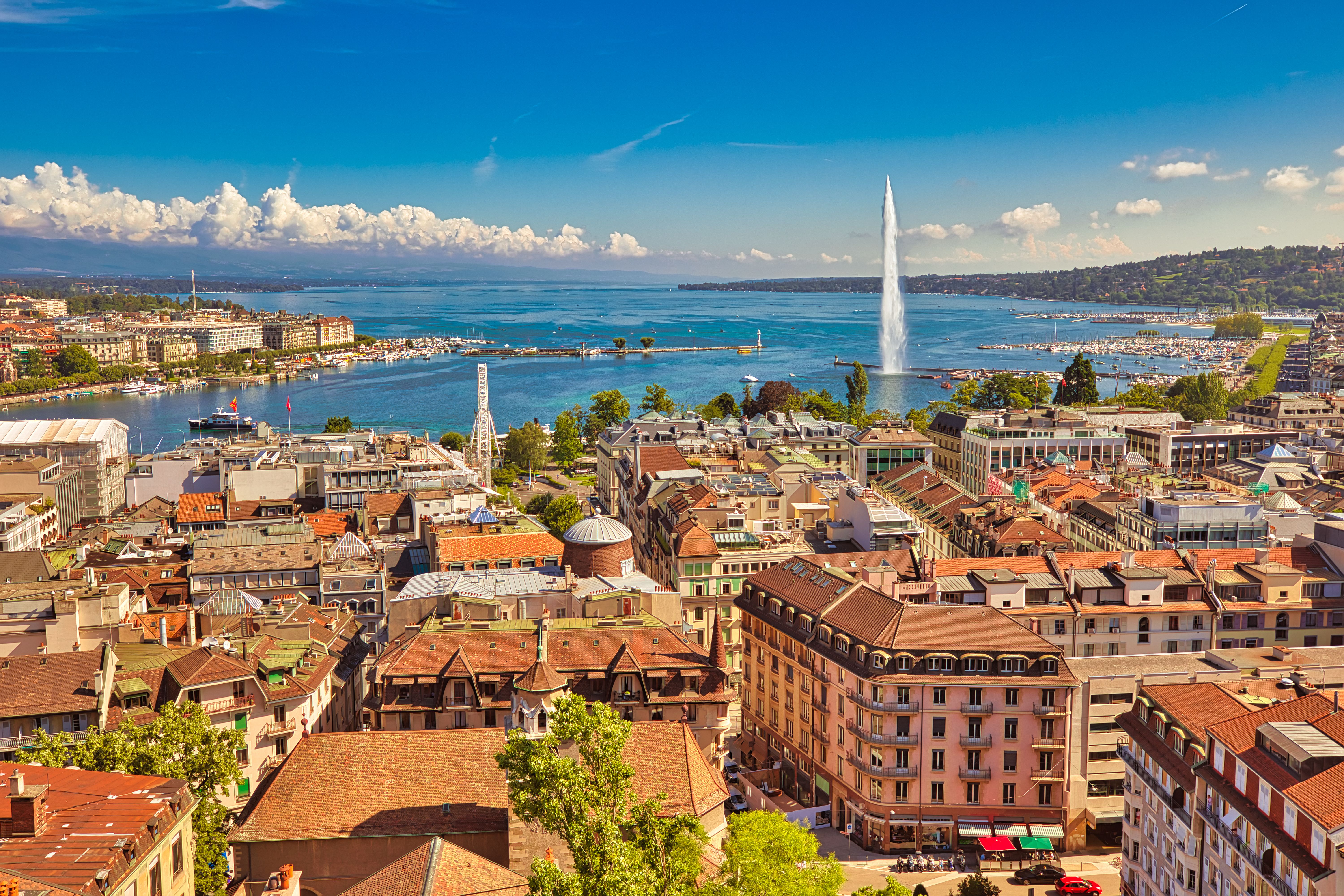 A cityscape view of Geneva in Switzerland