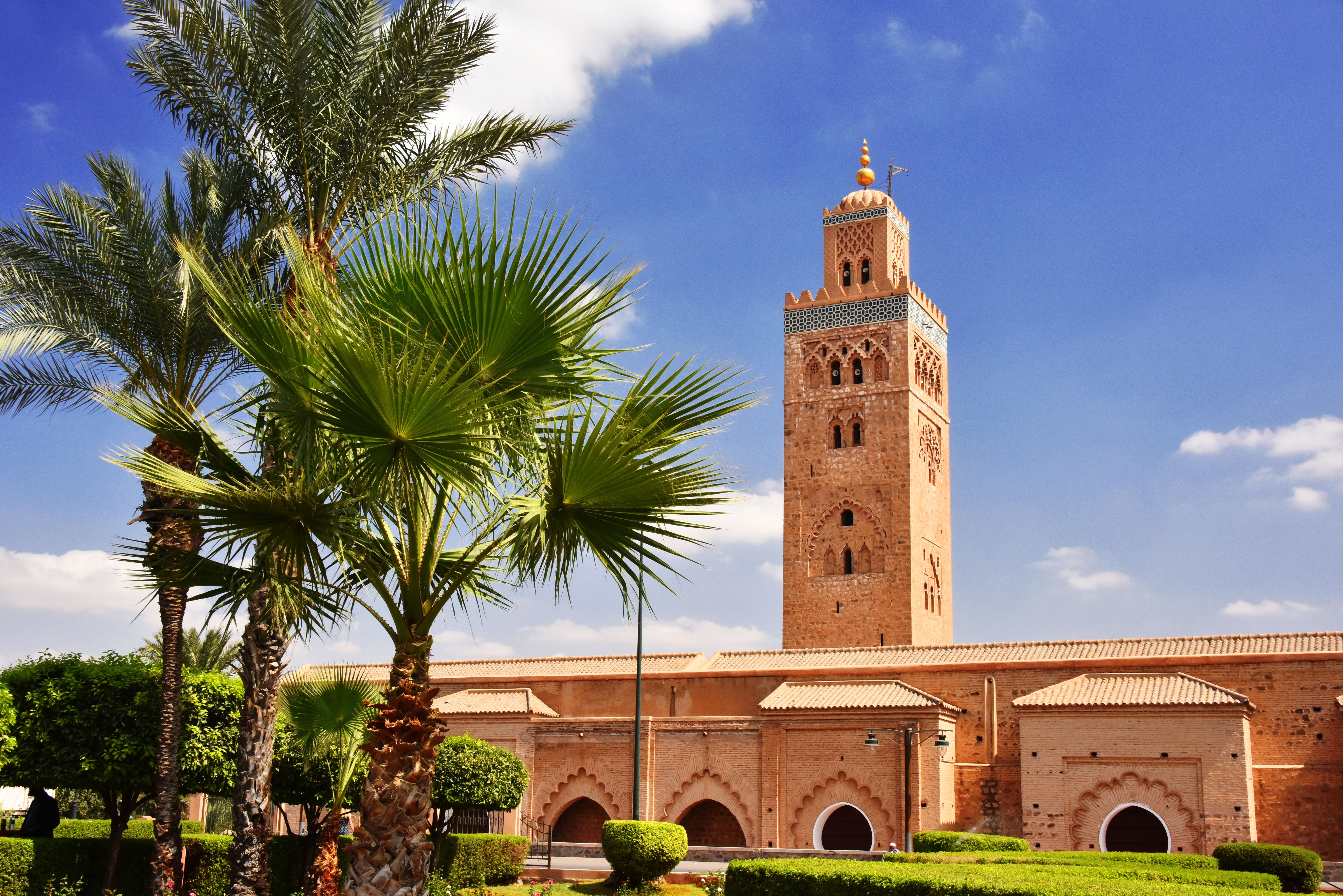 Koutoubia Mosque in the southwest medina quarter of Marrakesh, Morocco