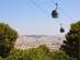 Barcelona city aerial view with Montjuic cable car (Teleferic de Montjuic)