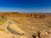 View of the rocky Dahar Mountains in Tunisia and the surrounding desert landscape