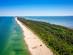 Aerial landscape of the beach in Wladyslawowo by the Baltic Sea in Poland