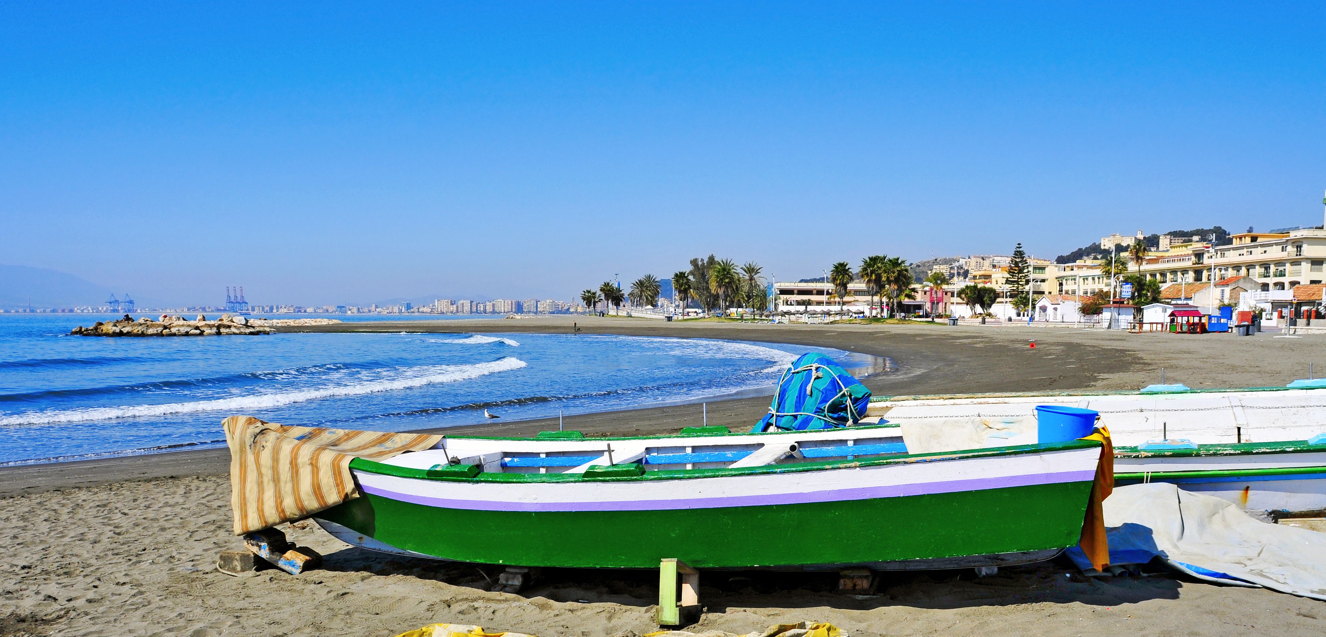 View of Pedregalejo Beach in Malaga