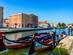 Traditional colourful canal boats in the town of Aveiro in Portugal