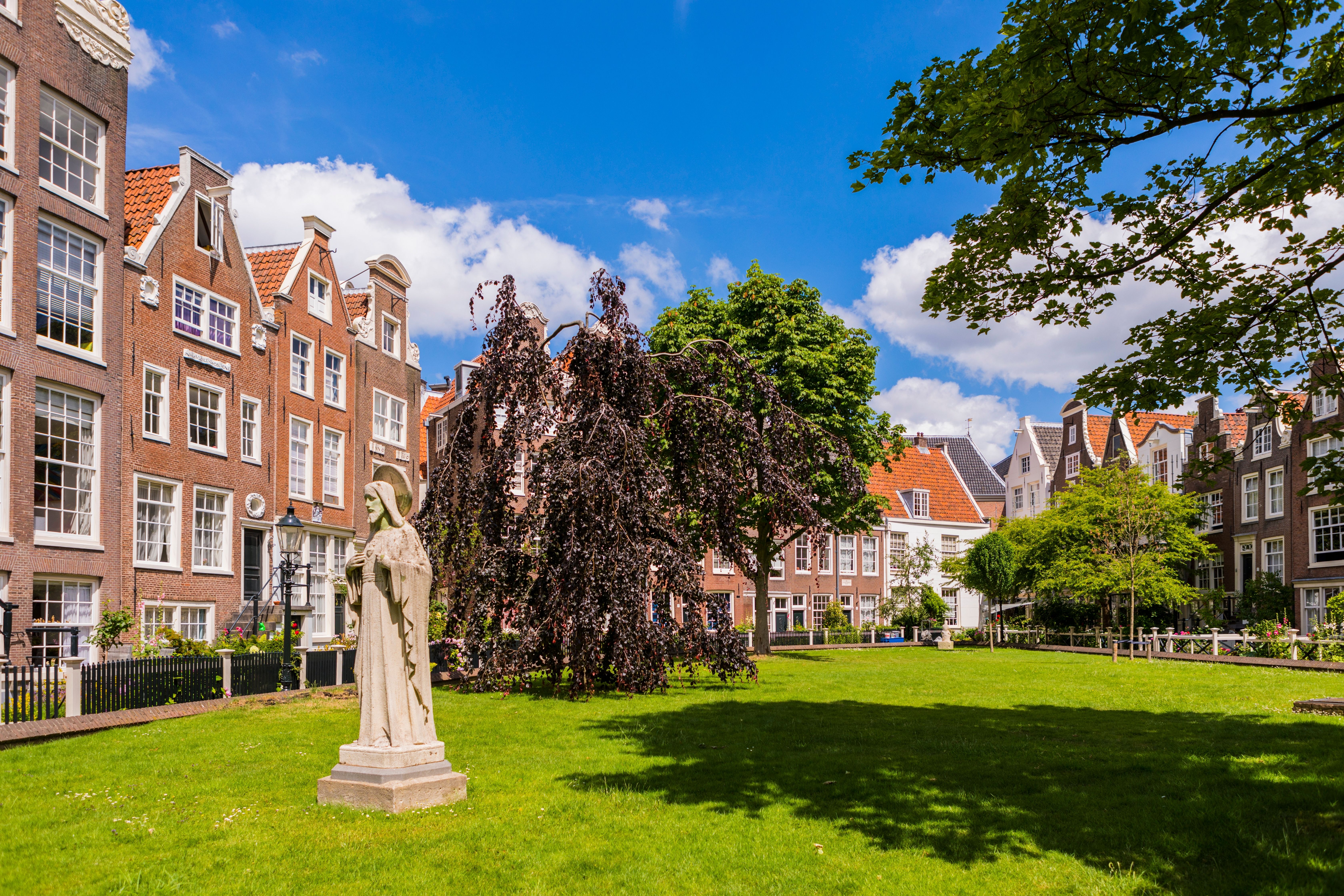 The Begijnhof, one of the oldest inner courts in Amsterdam, Netherlands