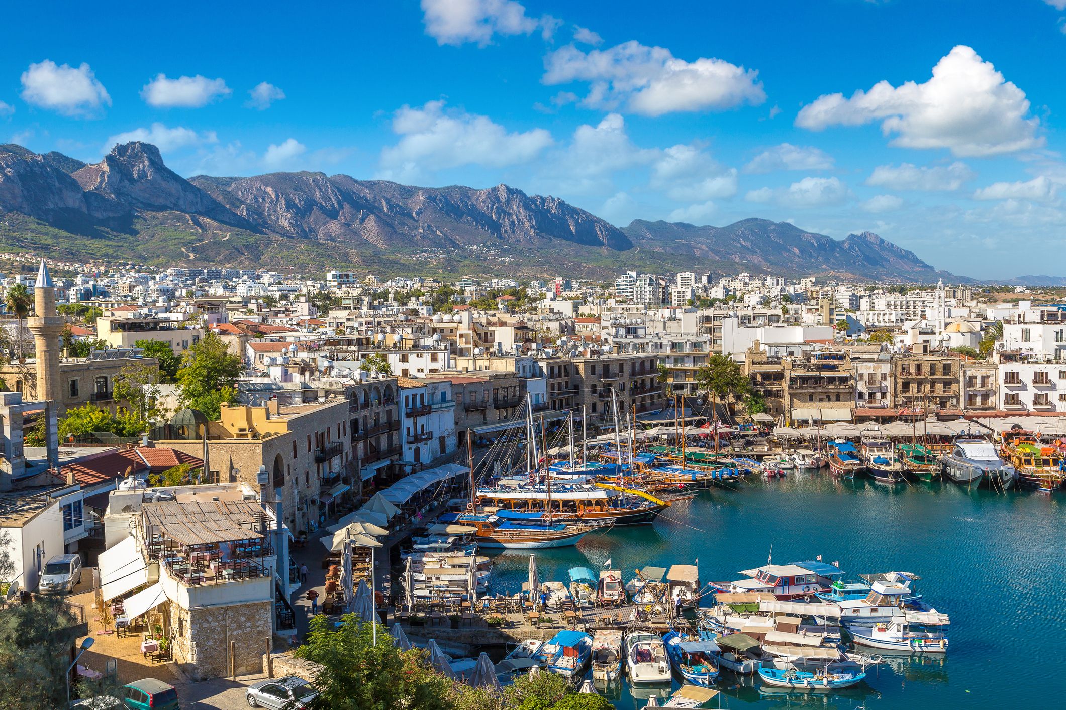View of the historic harbour in Kyrenia (Girne), North Cyprus
