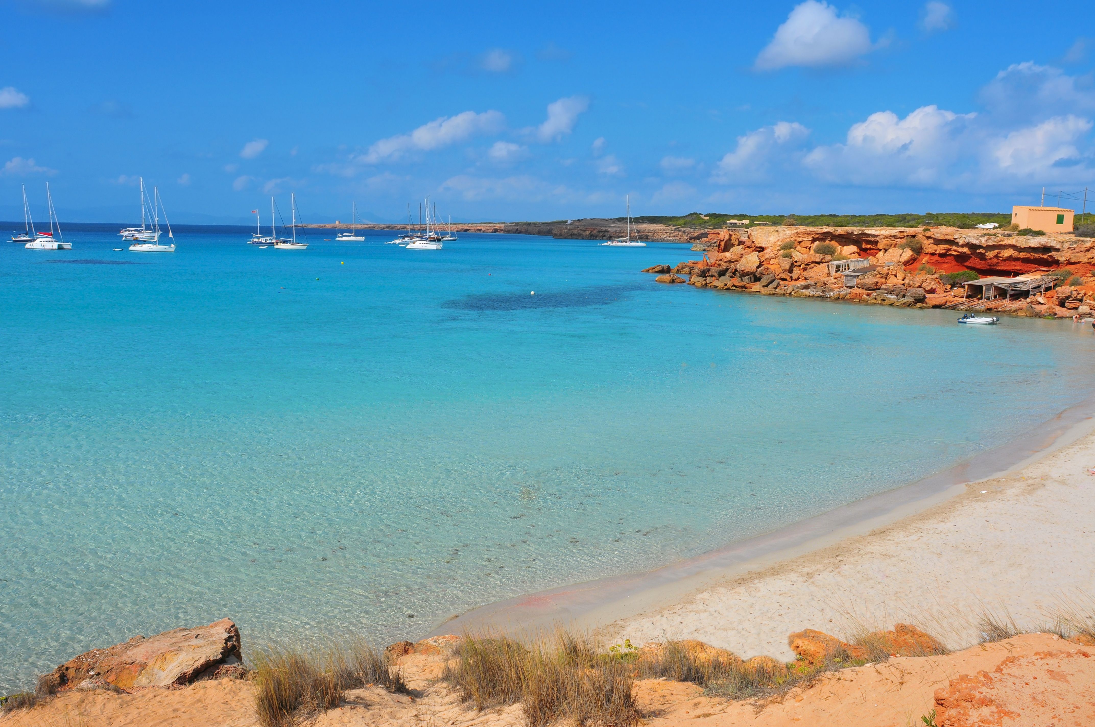 View of Cala Saona Beach on Formentera